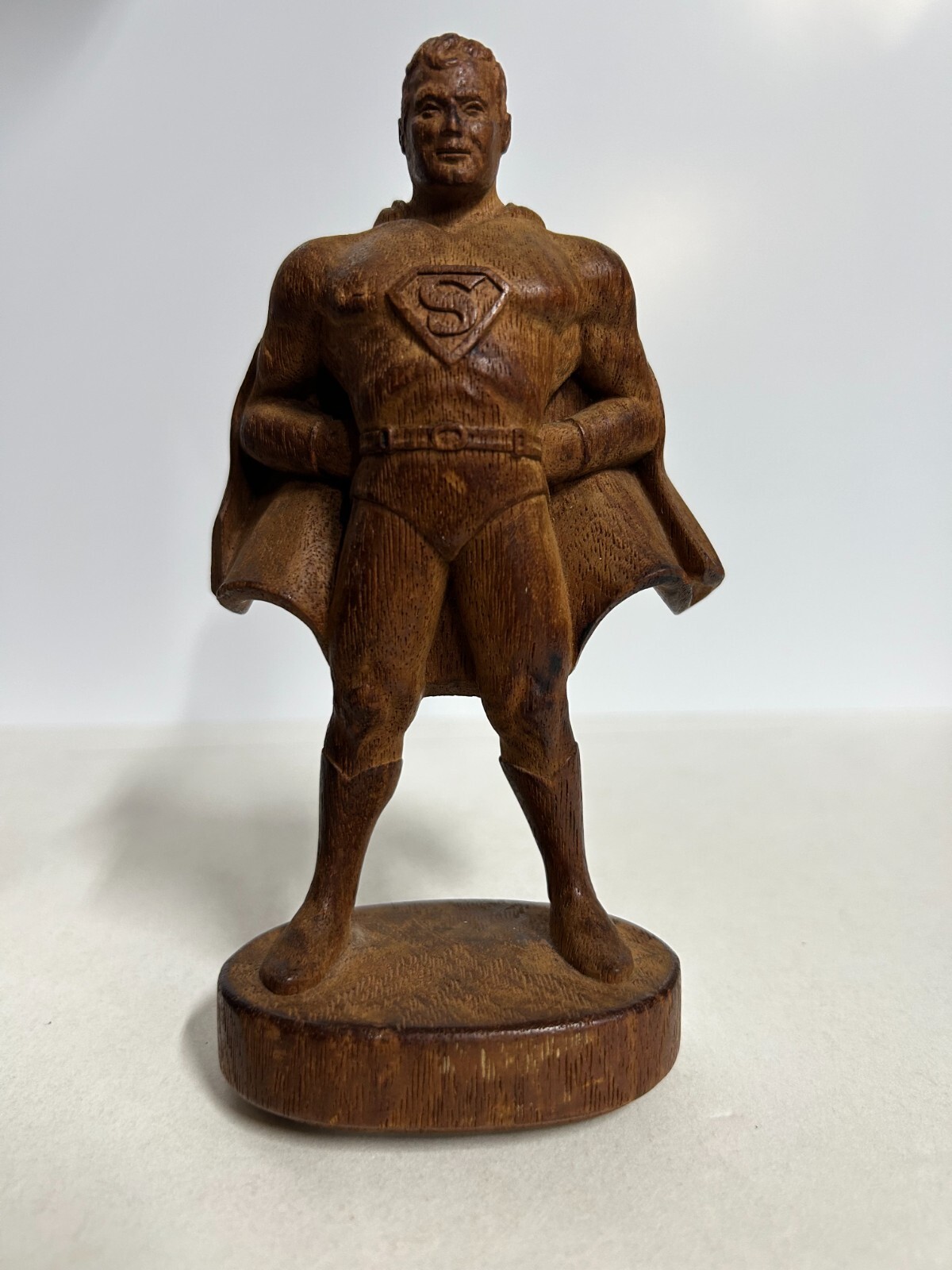 1942 SUPERMAN SYROCO HAND CARVED WOODEN PROTOTYPE STATUE 'ONE Of A KIND' 1942 SUPERMAN SYROCO HAND CARVED WOODEN PROTOTYPE STATUE 'ONE Of A KIND'