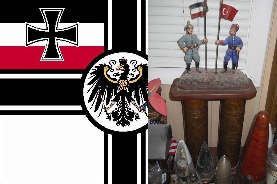 OTTOMAN/GERMAN FIELD MARSHALL TRENCH ART WW1 , UNIQUE 2 OTTOMAN/GERMAN FIELD MARSHALL TRENCH ART WW1 , UNIQUE 2