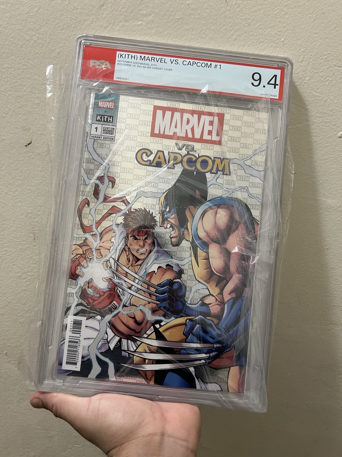 KITH MARVEL vs CAPCOM #1 Silver Variant Wolverine vs Ryu PSA Graded 9.4
