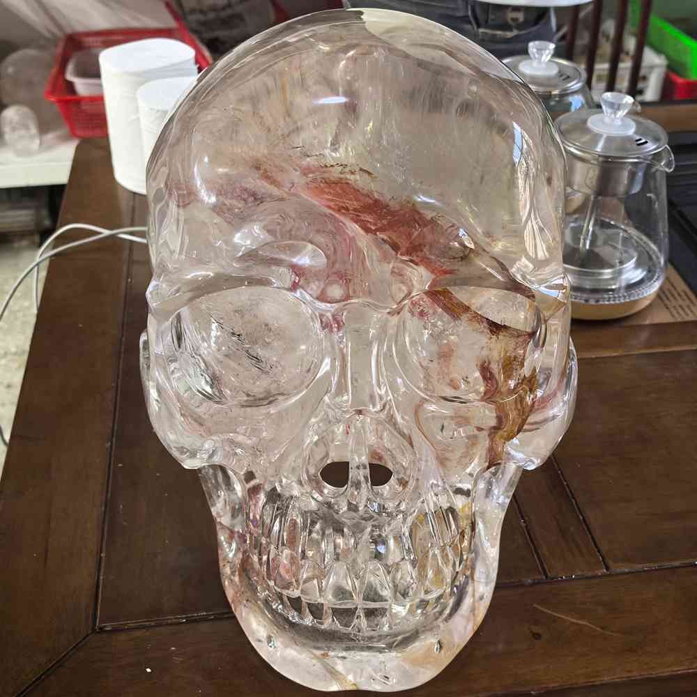 102.8LB Large Top Rare Natural Clear Crystal Skull Carved Quartz Heal Collection 102.8LB Large Top Rare Natural Clear Crystal Skull Carved Quartz Heal Collection