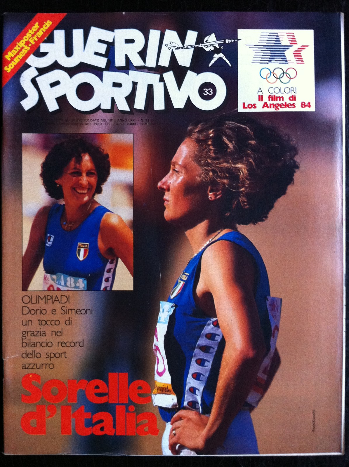 GUERIN SPORTIVO 1984/33, MAXI Poster SOUNESS FRANCIS, LOS ANGELES film GUERIN SPORTIVO 1984/33, MAXI Poster SOUNESS FRANCIS, LOS ANGELES film