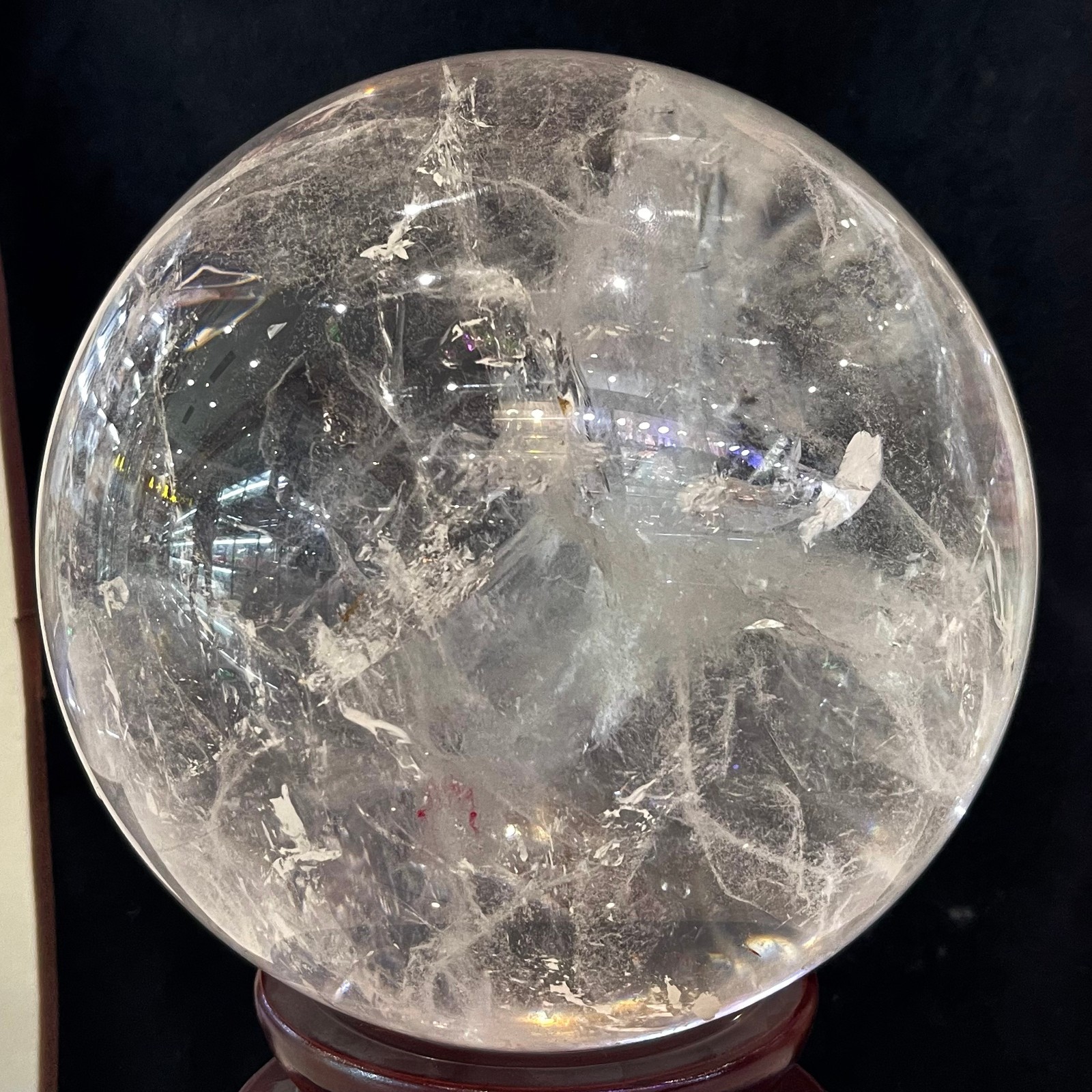42.77LB rare Herkimer clear quartz ball crystal &Extra large water bladder