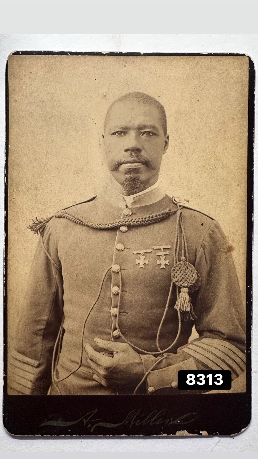 RARE African American Soldier Fort Apache Arizona Indian Territory Cabinet Photo