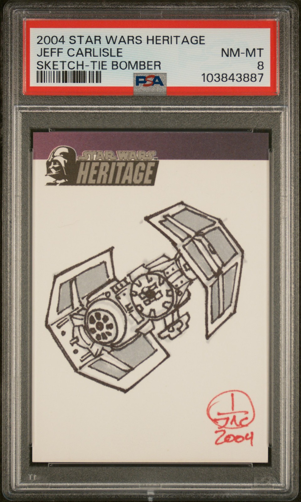 2004 STAR WARS HERITAGE ARTIST SKETCH TIE BOMBER JEFF CARLISLE PSA 8 2004 STAR WARS HERITAGE ARTIST SKETCH TIE BOMBER JEFF CARLISLE PSA 8