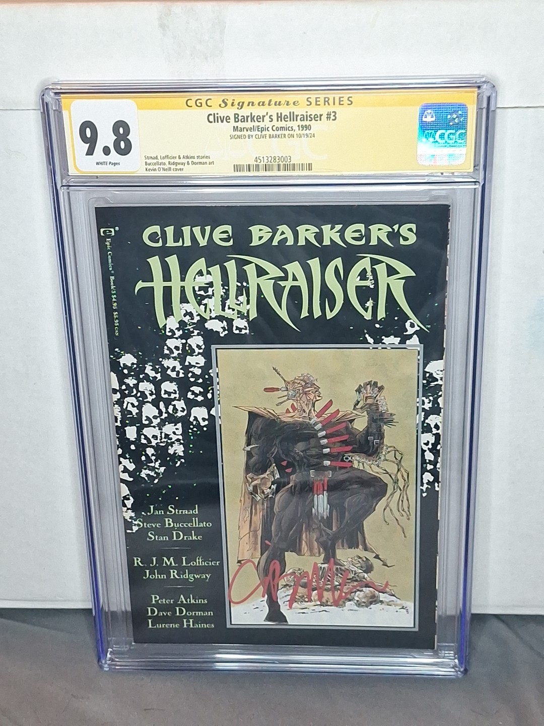 SIGNED BY CLIVE BARKER HELLRAISER #3 1990 CGC 9.8