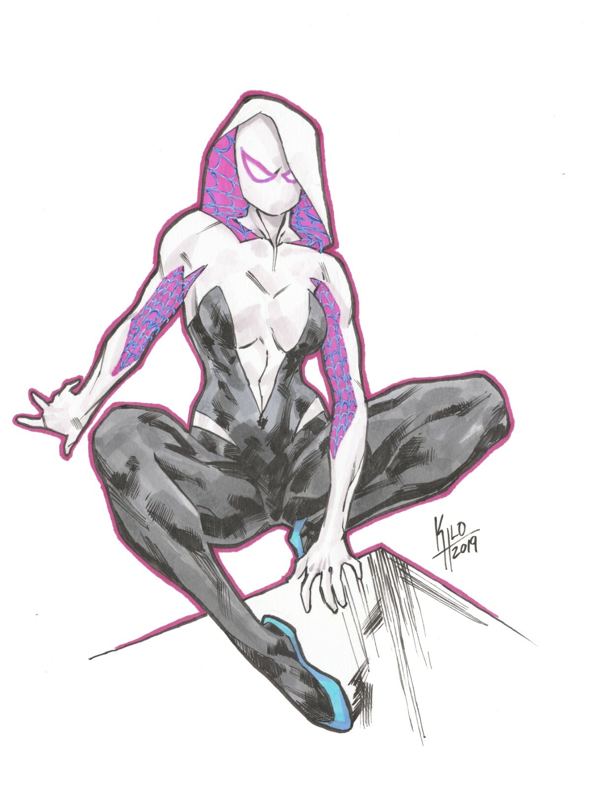 Spider Gwen Original Art | Kilo Harrison | Marvel Comics Spiderman Spiderverse Spider Gwen Original Art | Kilo Harrison | Marvel Comics Spiderman Spiderverse