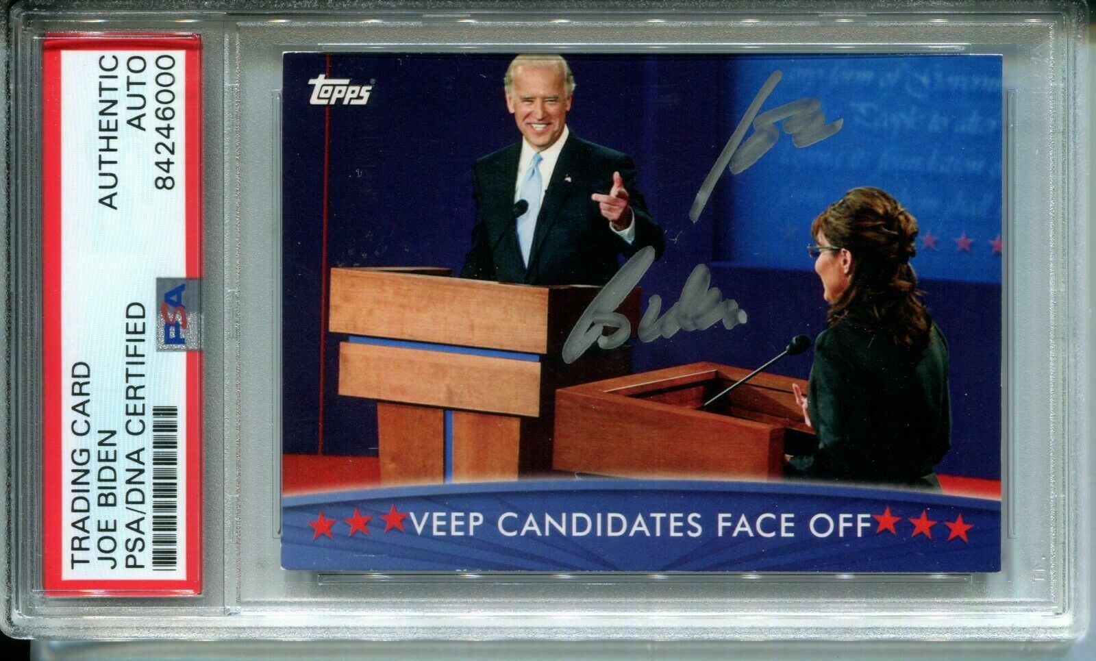 Joe Biden 46th President POTUS Signed 2008 Topps Rookie Card Auto (RC) PSA Rare