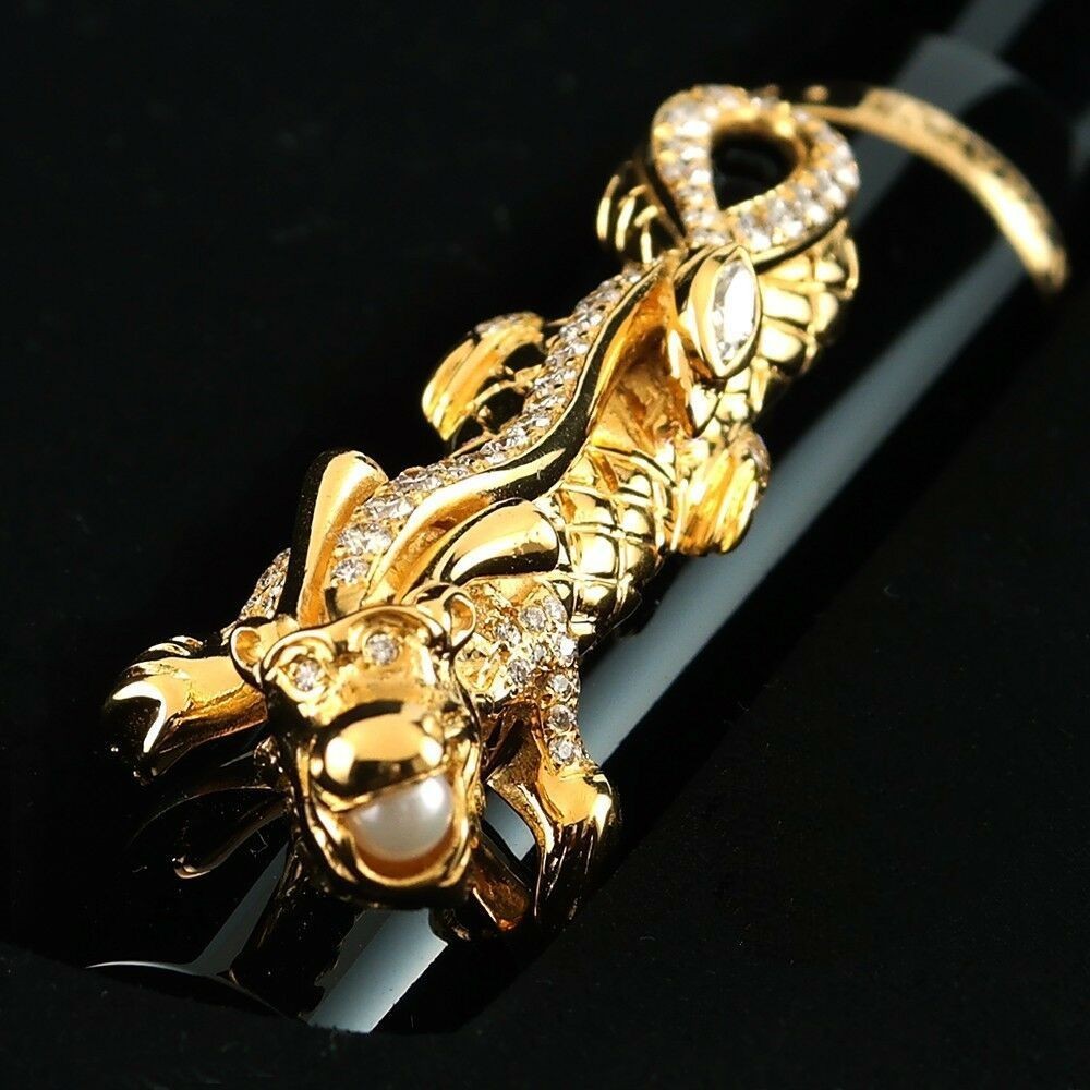 Montblanc Precious Dragon 88 Limited Fountain Pen Gold Diamond Clip Unused