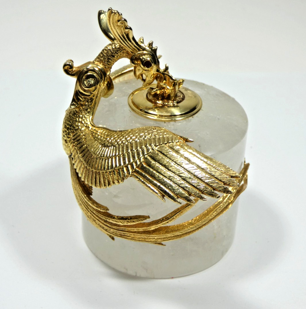Solid 18k Gold Montegrappa Eternal Bird Inkwell Very Limited Edition 0/50 Solid 18k Gold Montegrappa Eternal Bird Inkwell Very Limited Edition 0/50