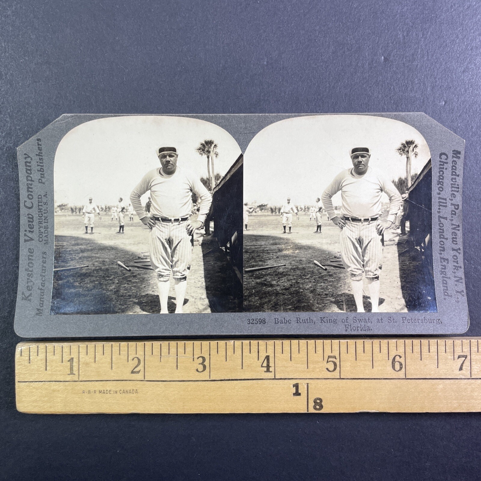 Babe Ruth King of Swat Stereoview Keystone View Co. 1930s Baseball Florida