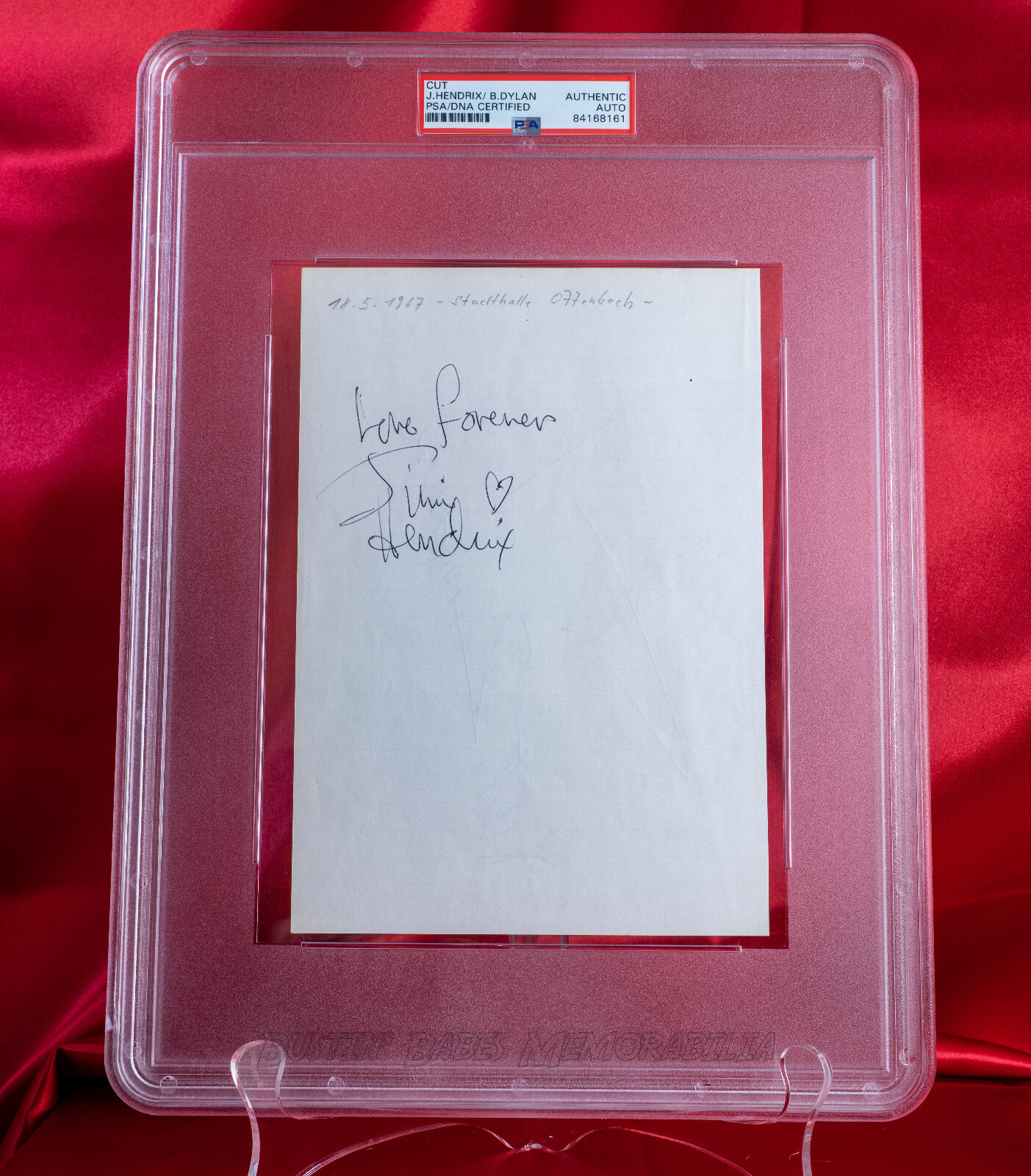1967 JIMI HENDRIX AUTO PSA Slabbed Album Page | 