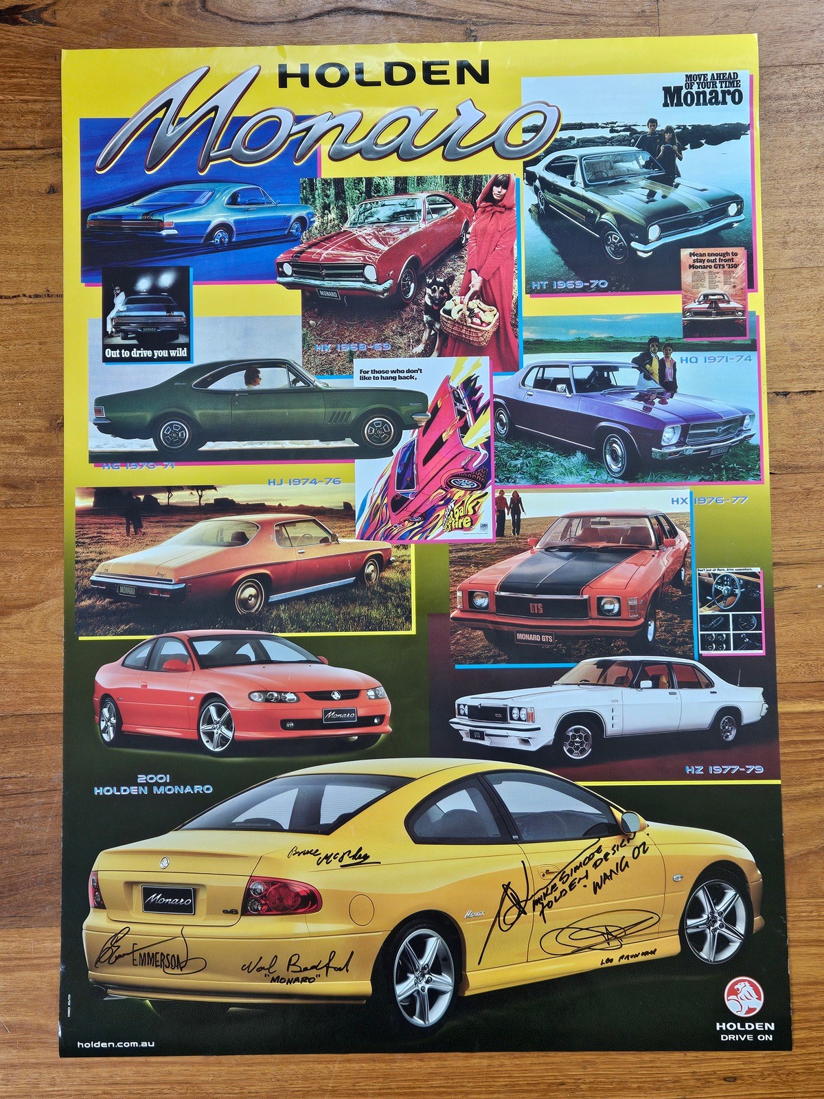 2002 HOLDEN MONARO Signed Poster SIMCOE McPHEE EMMERSON PRUNEAU BEDFORD 2002 HOLDEN MONARO Signed Poster SIMCOE McPHEE EMMERSON PRUNEAU BEDFORD