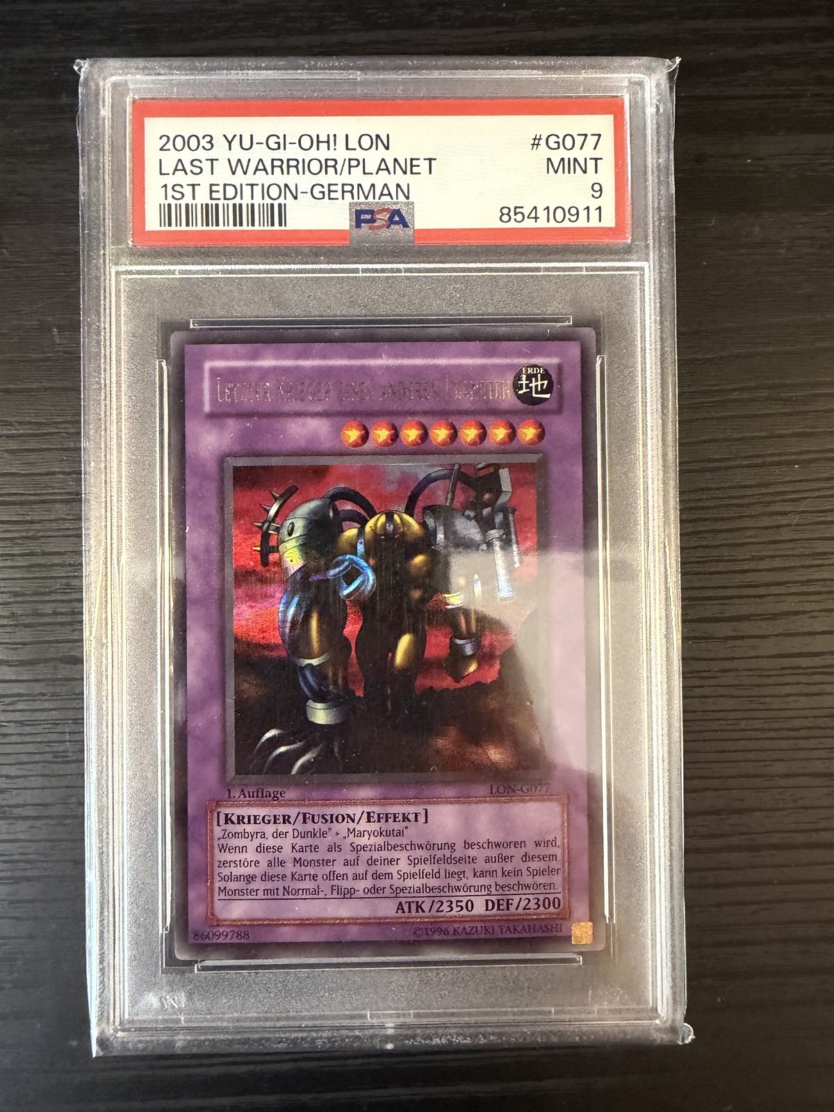 Yu-Gi-Oh Last Warrior from Another Planet LON-G077 German 1st Ed PSA 9 Yu-Gi-Oh Last Warrior from Another Planet LON-G077 German 1st Ed PSA 9