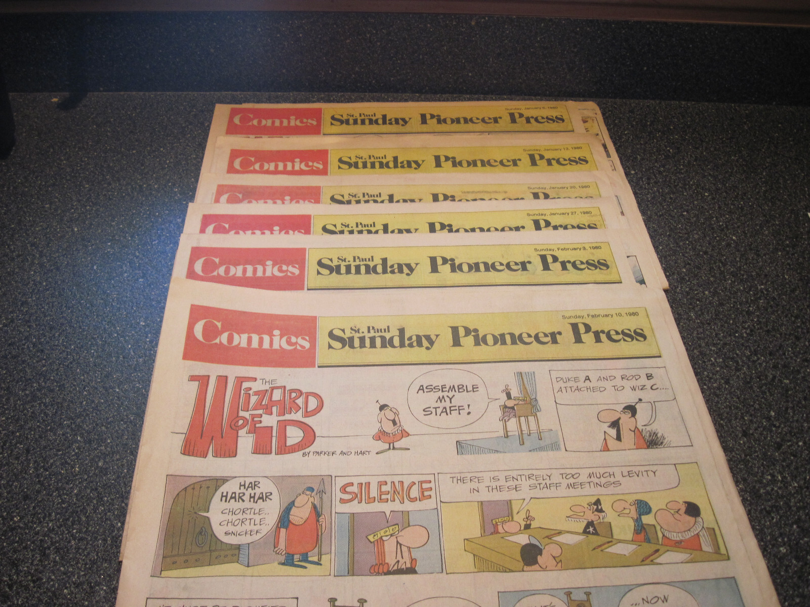 Comic Strips Sunday papers 45= 1979, 6=1980 star wars, amazing Spider-man, Hulk