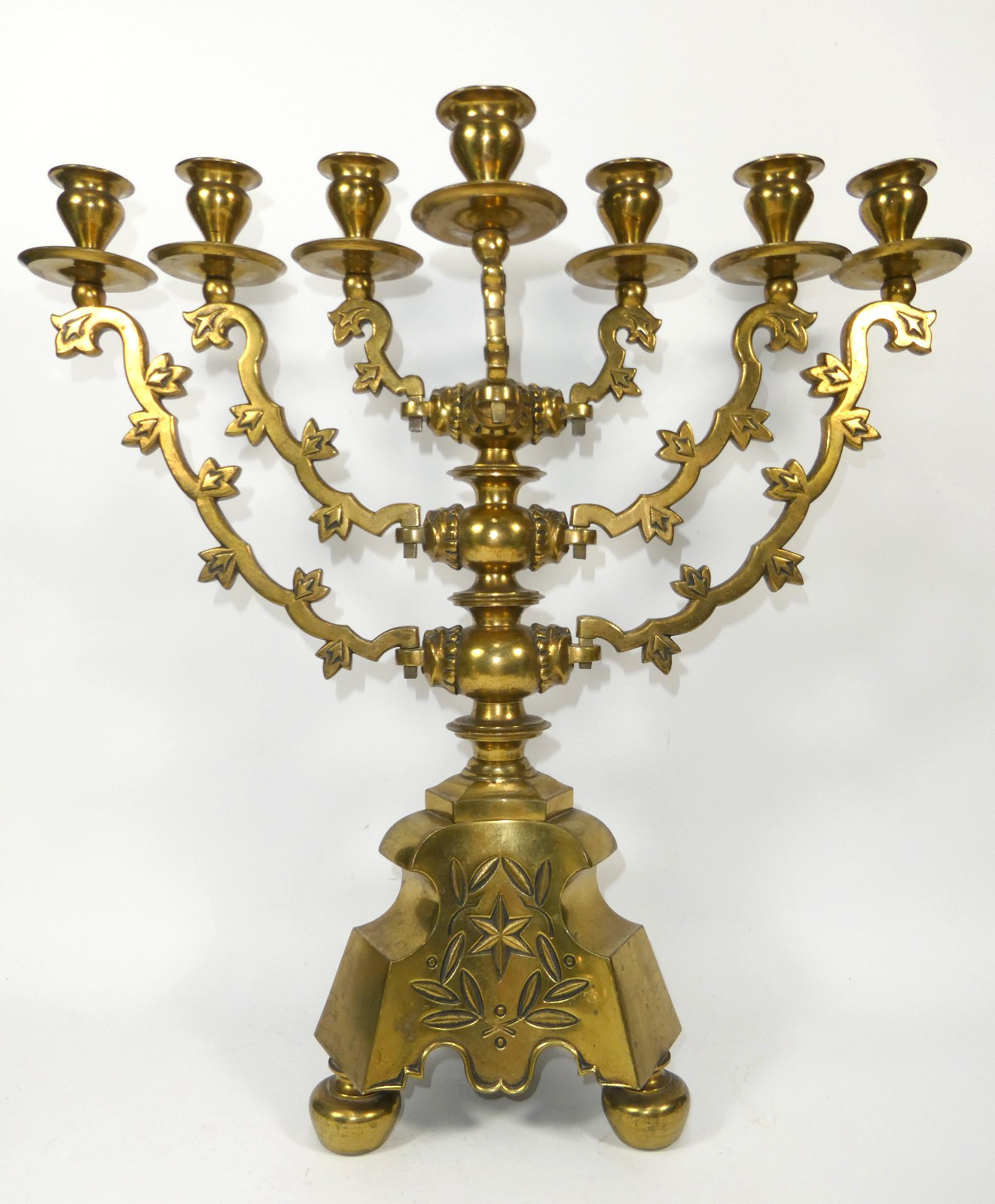 XXL Judaica Bronze Menorah Menora Sabbath Lamp 6 Kg NIR-7 XXL Judaica Bronze Menorah Menora Sabbath Lamp 6 Kg NIR-7