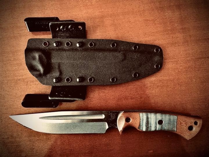 Dark Timber Honey Badger Knife Bark River CPM-3V Blade Outdoor Camping Dark Timber Honey Badger Knife Bark River CPM-3V Blade Outdoor Camping
