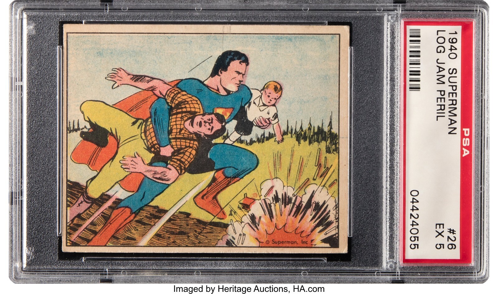 1940 Gum Inc. Superman Log Jam Peril #26 PSA EX 5 1940 Gum Inc. Superman Log Jam Peril #26 PSA EX 5