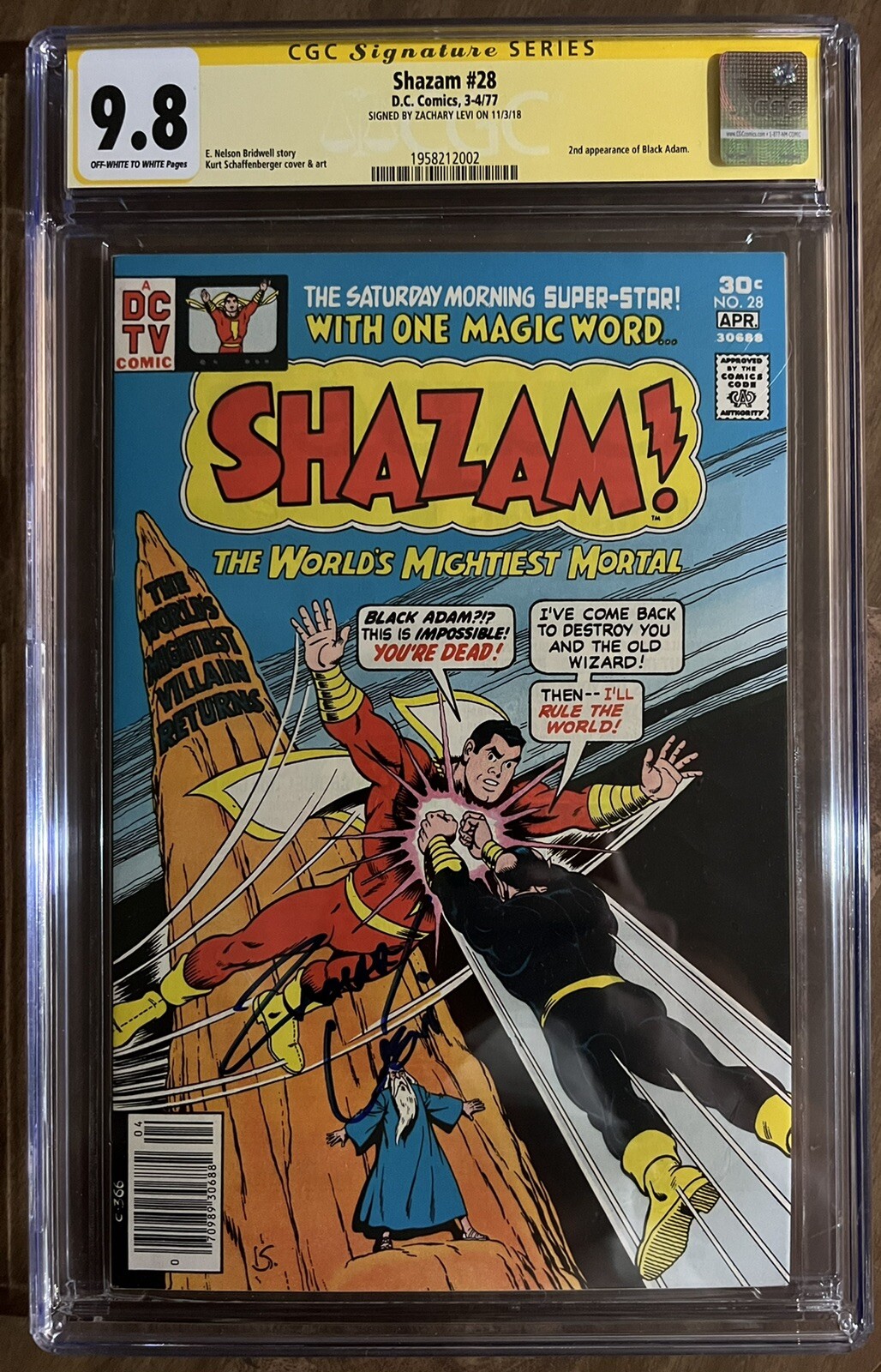 Shazam #28 CGC 9.8 Black Adam 1st since Golden Age Dwayne Johnson Movie Signed Shazam #28 CGC 9.8 Black Adam 1st since Golden Age Dwayne Johnson Movie Signed