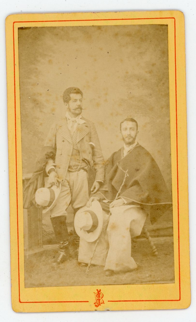 PHOTO CDV 1870 Bogota Colombia Racines, Leo S. Kopp & Carlos A. Costello posent