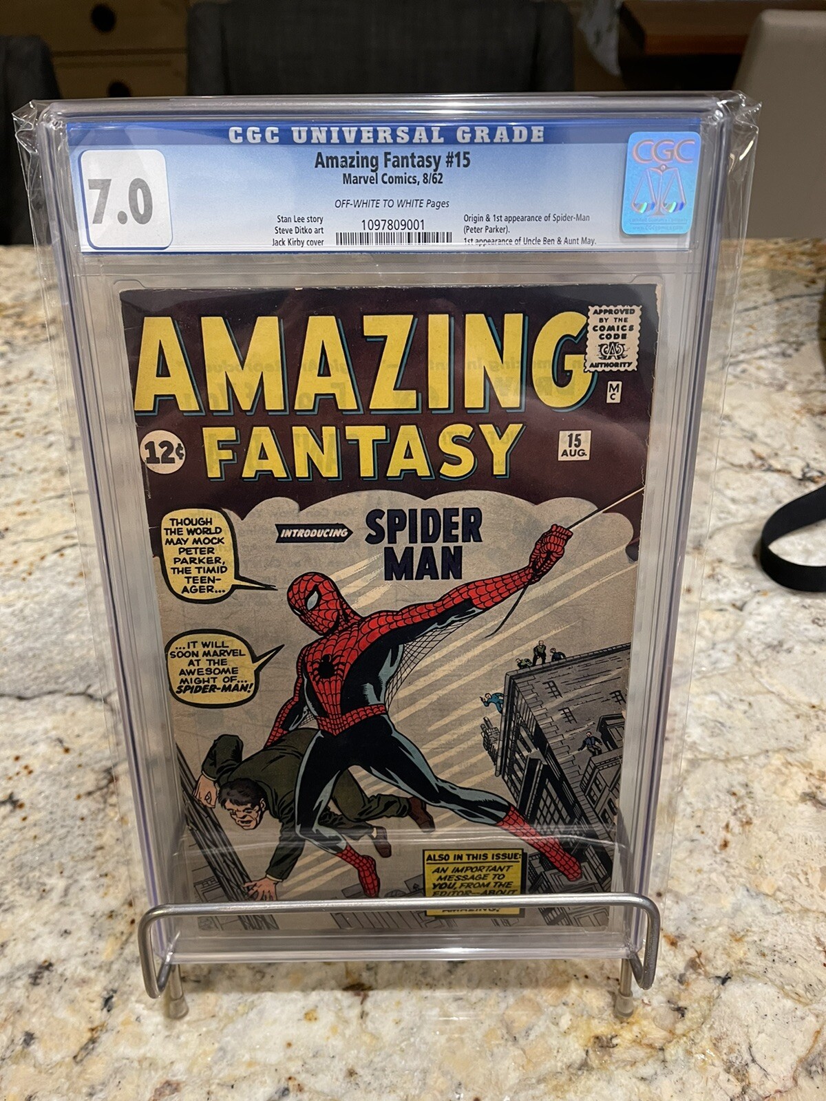 AMAZING FANTASY #15 Marvel 1962 CGC 7.0 SPIDER-MAN Origin & 1st Appearance AMAZING FANTASY #15 Marvel 1962 CGC 7.0 SPIDER-MAN Origin & 1st Appearance