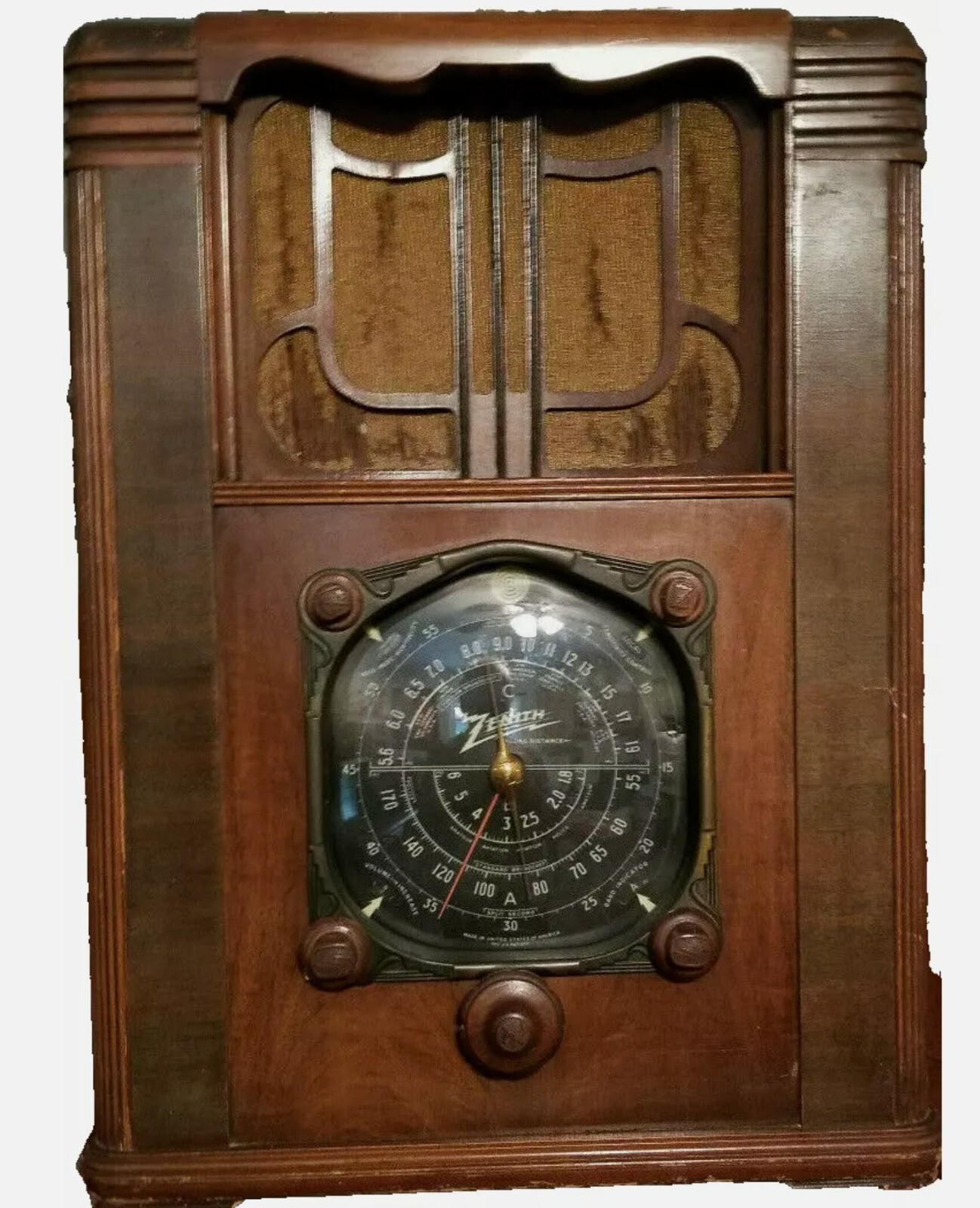 RARE 1930's Zenith 8S129  Black Dial Tombstone Radio - All Original - Working