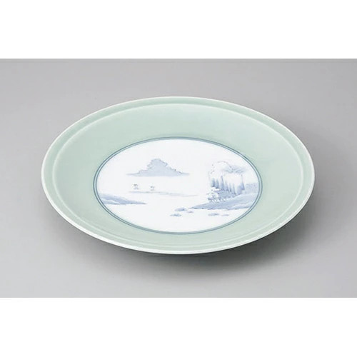 10-piece Set Arita-yaki Serving Plate Arita-yaki Celadon Uchizansui From Japan 10-piece Set Arita-yaki Serving Plate Arita-yaki Celadon Uchizansui From Japan