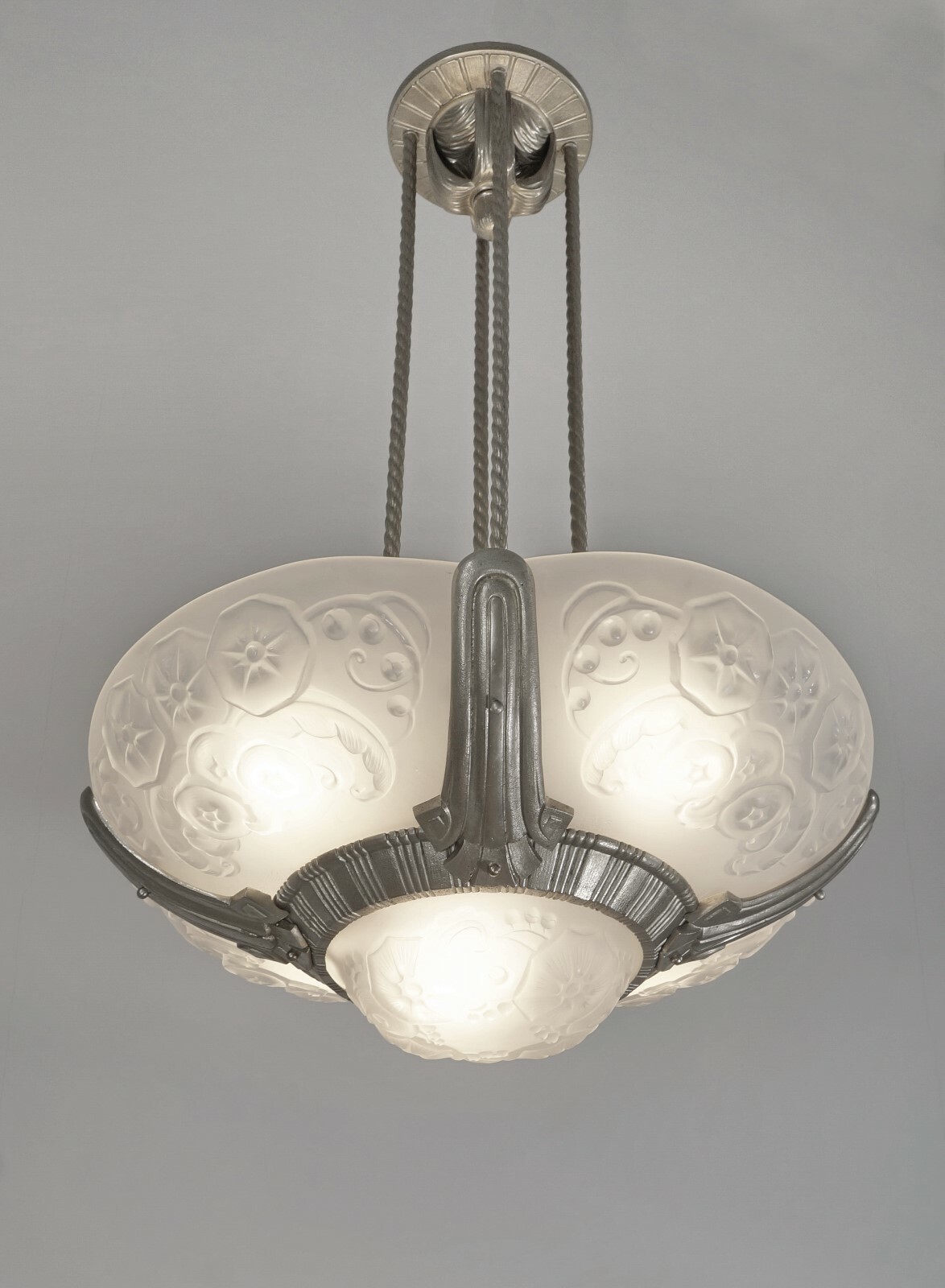 MULLER FRERES & PETITOT : signed FRENCH 1930 ART DECO CHANDELIER ....... 1925 MULLER FRERES & PETITOT : signed FRENCH 1930 ART DECO CHANDELIER ....... 1925