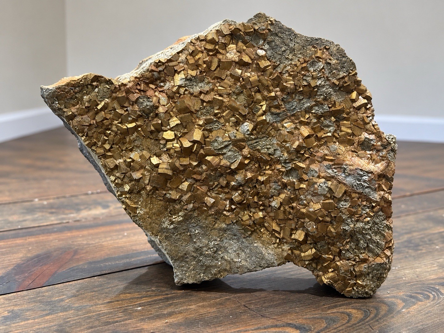 Huge 45 LB Pyrite Crystal Specimen 18” Self Standing Fool’s Gold Cubic Turkey