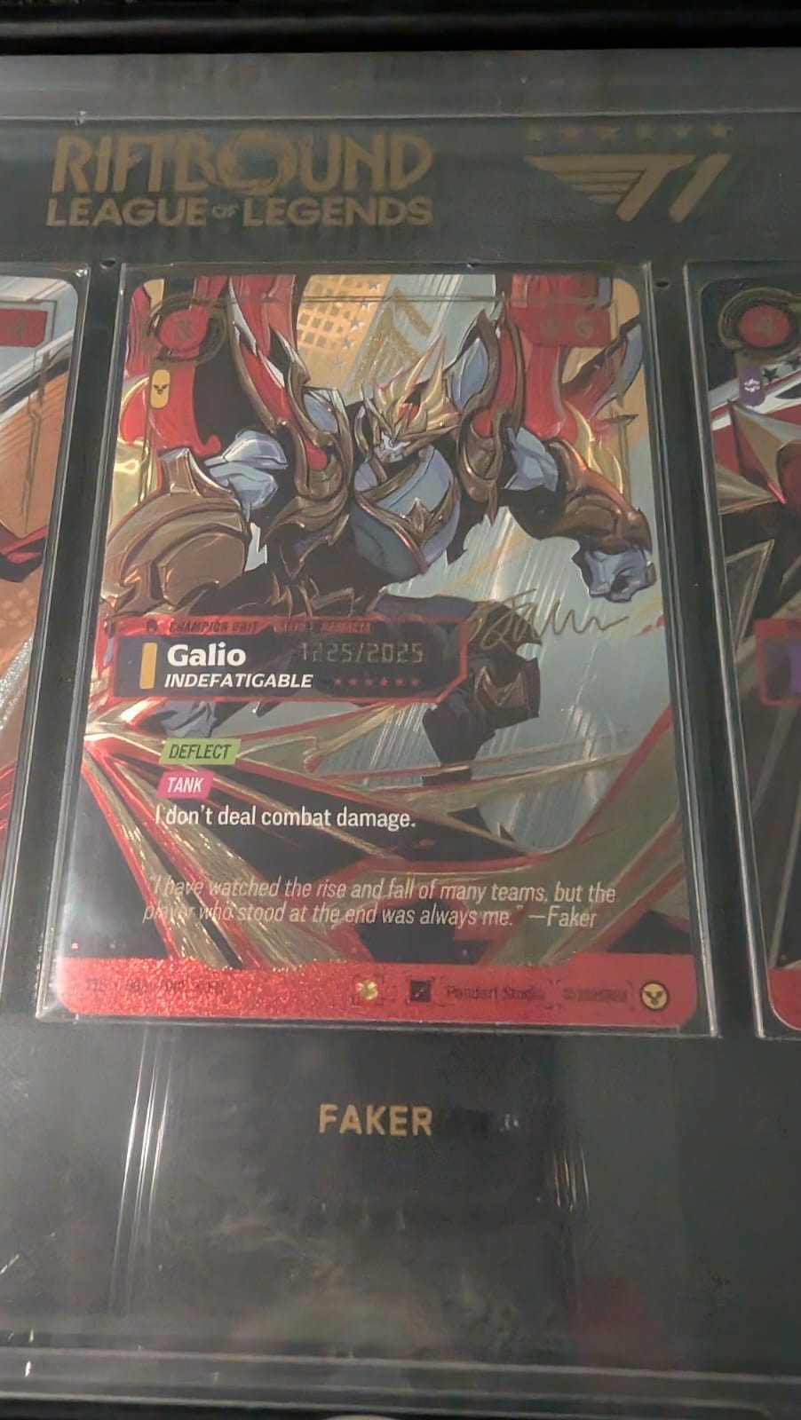T1 Faker Galio #1225 /2025 Riftbound x T1 2025 Worlds Champion Signature English T1 Faker Galio #1225 /2025 Riftbound x T1 2025 Worlds Champion Signature English