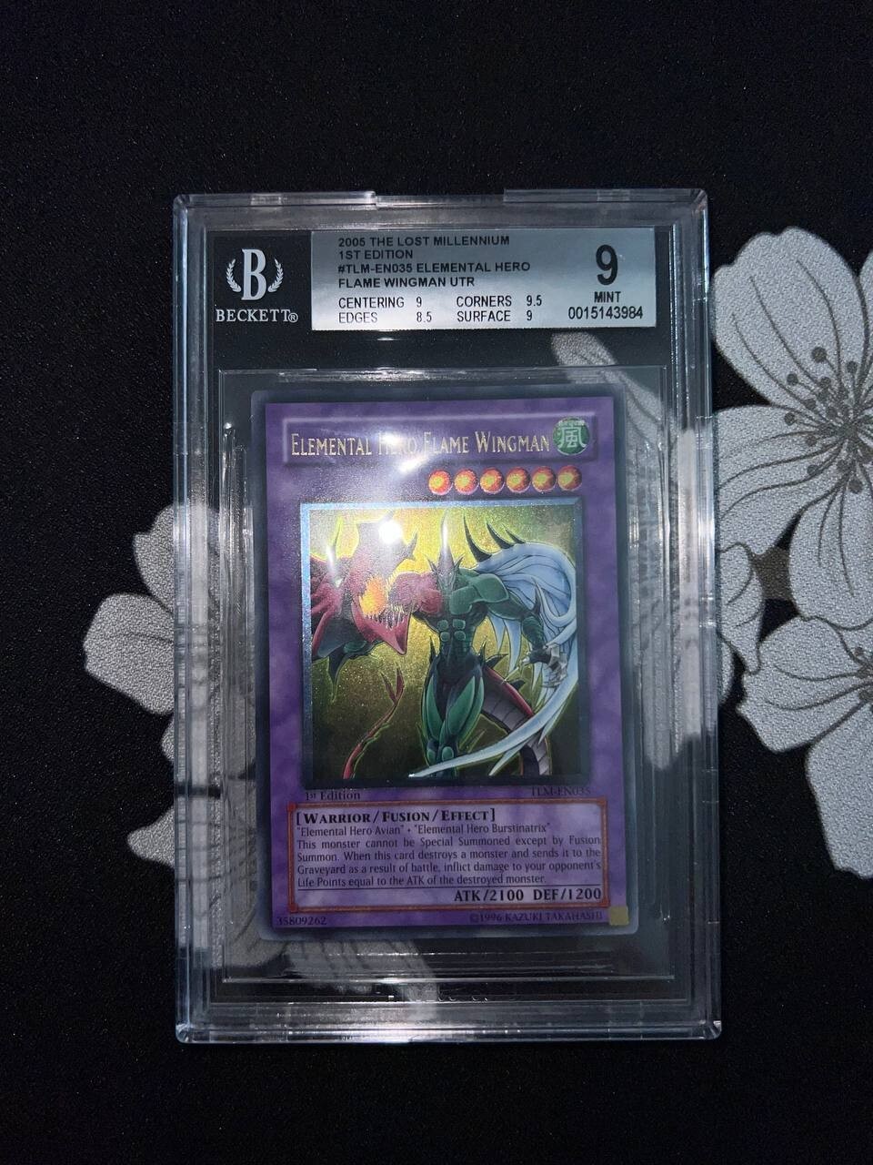 Yu Gi Oh - E. Hero Flame Wingman - 1st - Ultimate Rare - TLM-EN035 - BGS 9