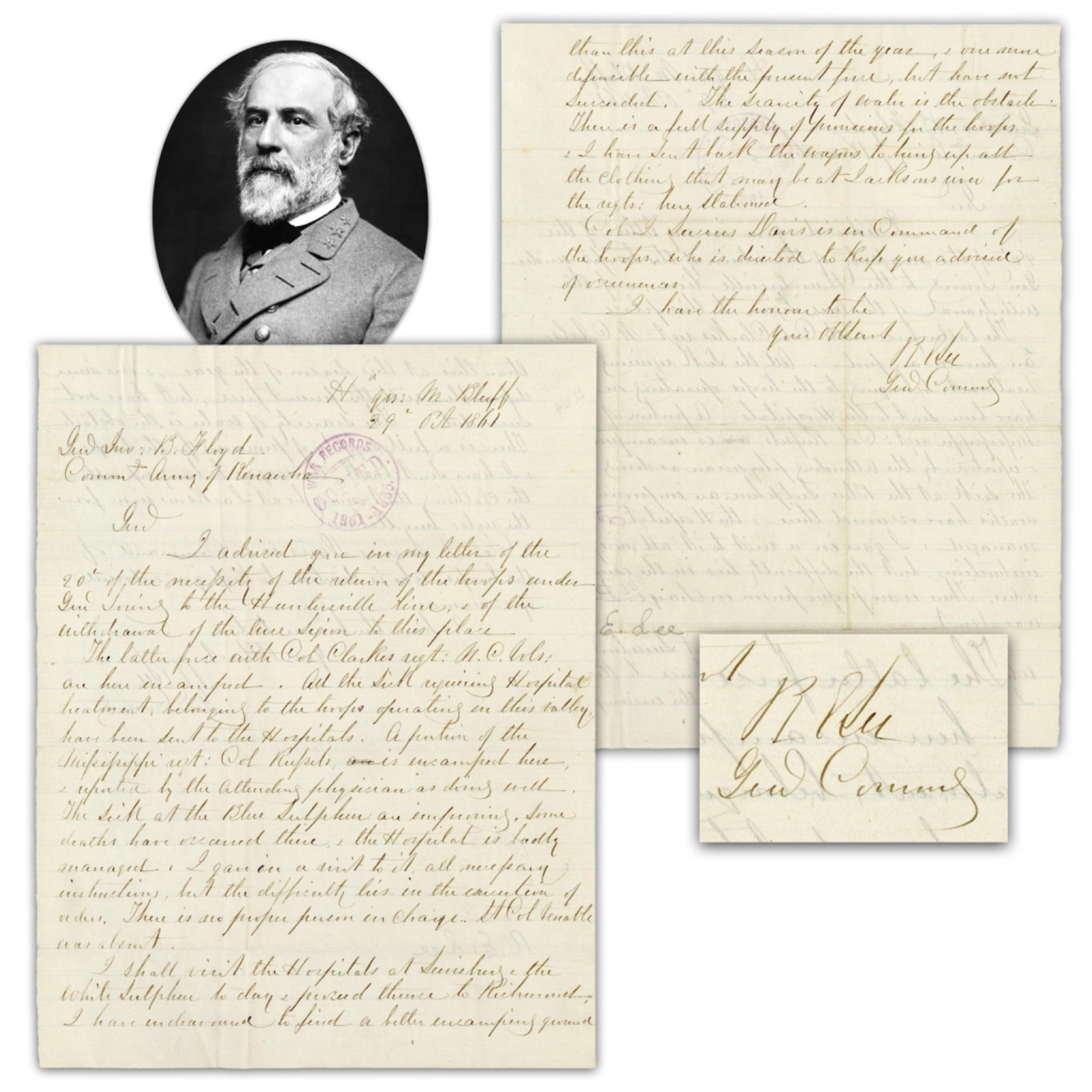 Rare Robert E. Lee Status Report ALS 1861 Before Return To Richmond COA Rare Robert E. Lee Status Report ALS 1861 Before Return To Richmond COA