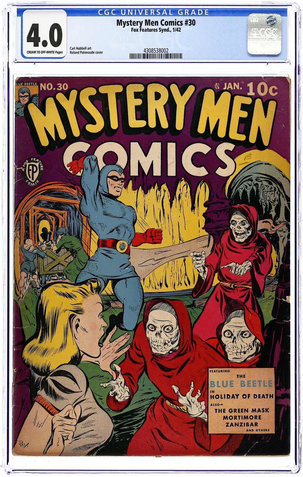 Mystery Men Comics #30 CGC 4.0 1942 4308538002 Mystery Men Comics #30 CGC 4.0 1942 4308538002