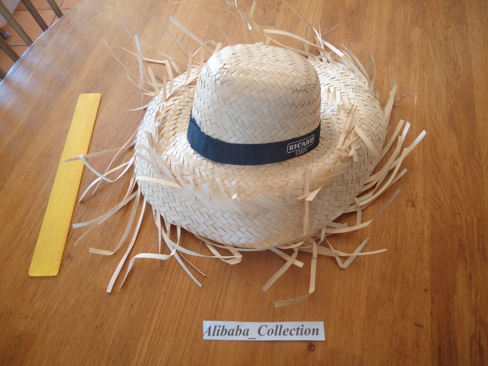Vintage Official Straw Hat **** RICARD STAFF **** Nude Bob Cap