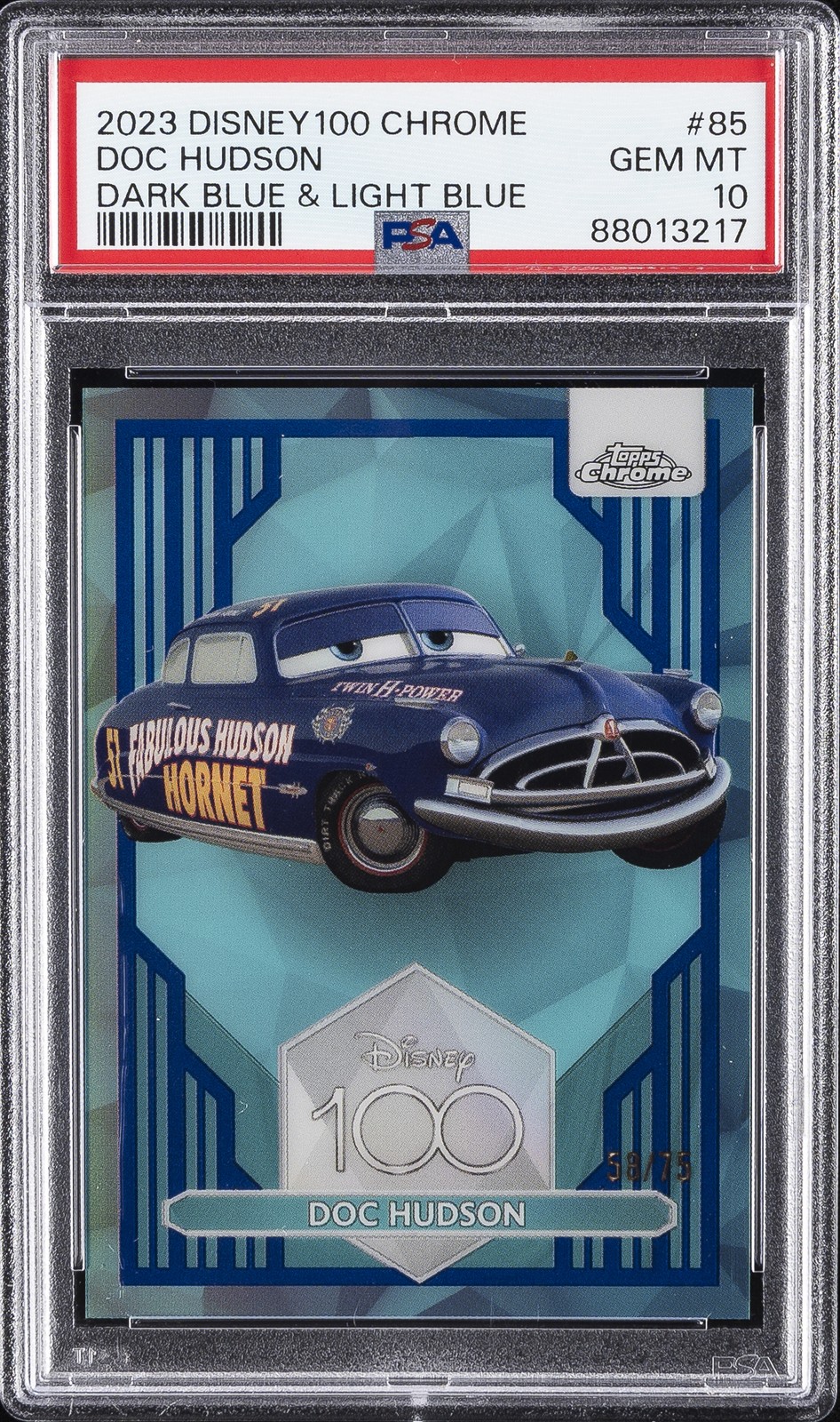 2023 TOPPS CHROME DISNEY100 #85 DOC HUDSON 58/75 PSA 10 2023 TOPPS CHROME DISNEY100 #85 DOC HUDSON 58/75 PSA 10