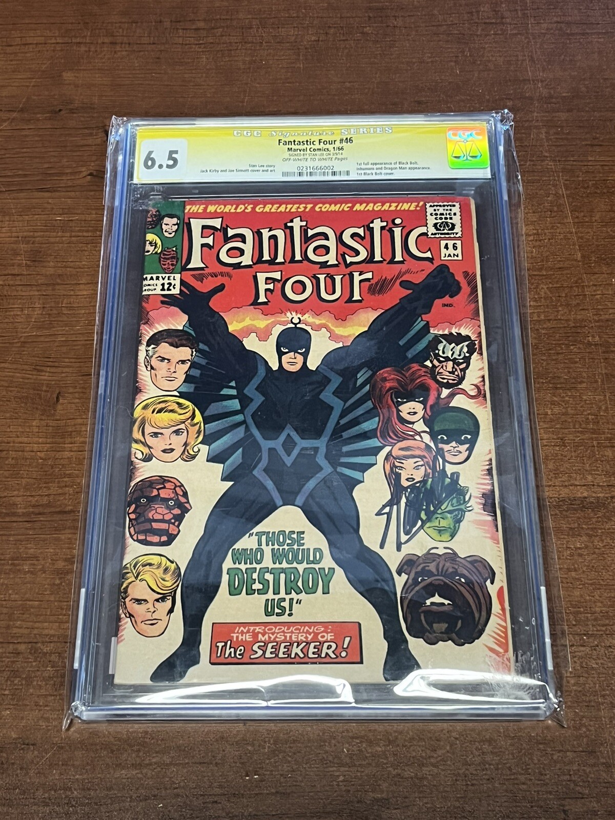 Fantastic Four #46 Signed Stan Lee SS CGC 6.5 1st Black Bolt Press It Unpressed
