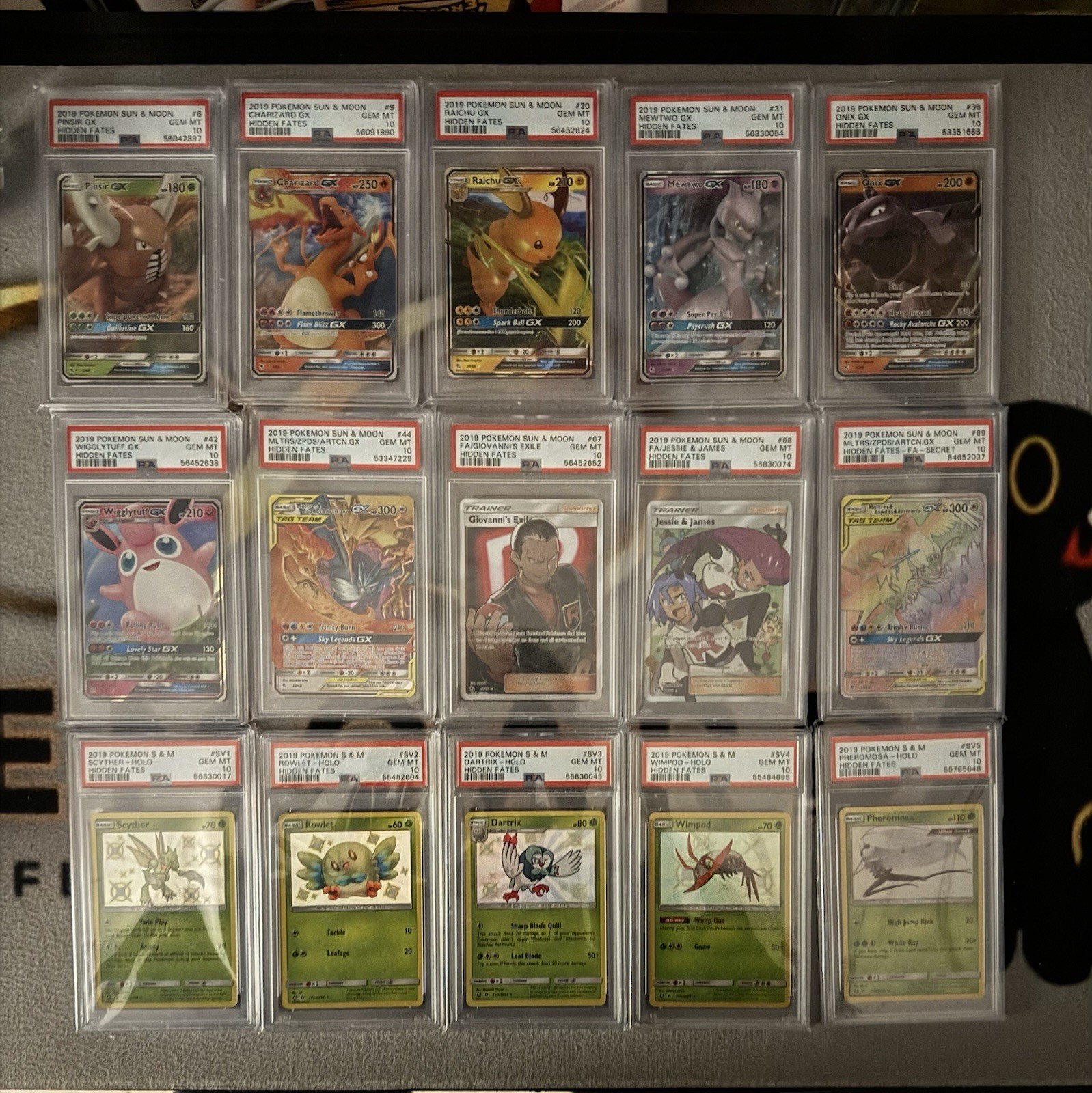 Pokemon Master Set Hidden Fates COMPLETE Eng Charizard 111 Cards PSA 10