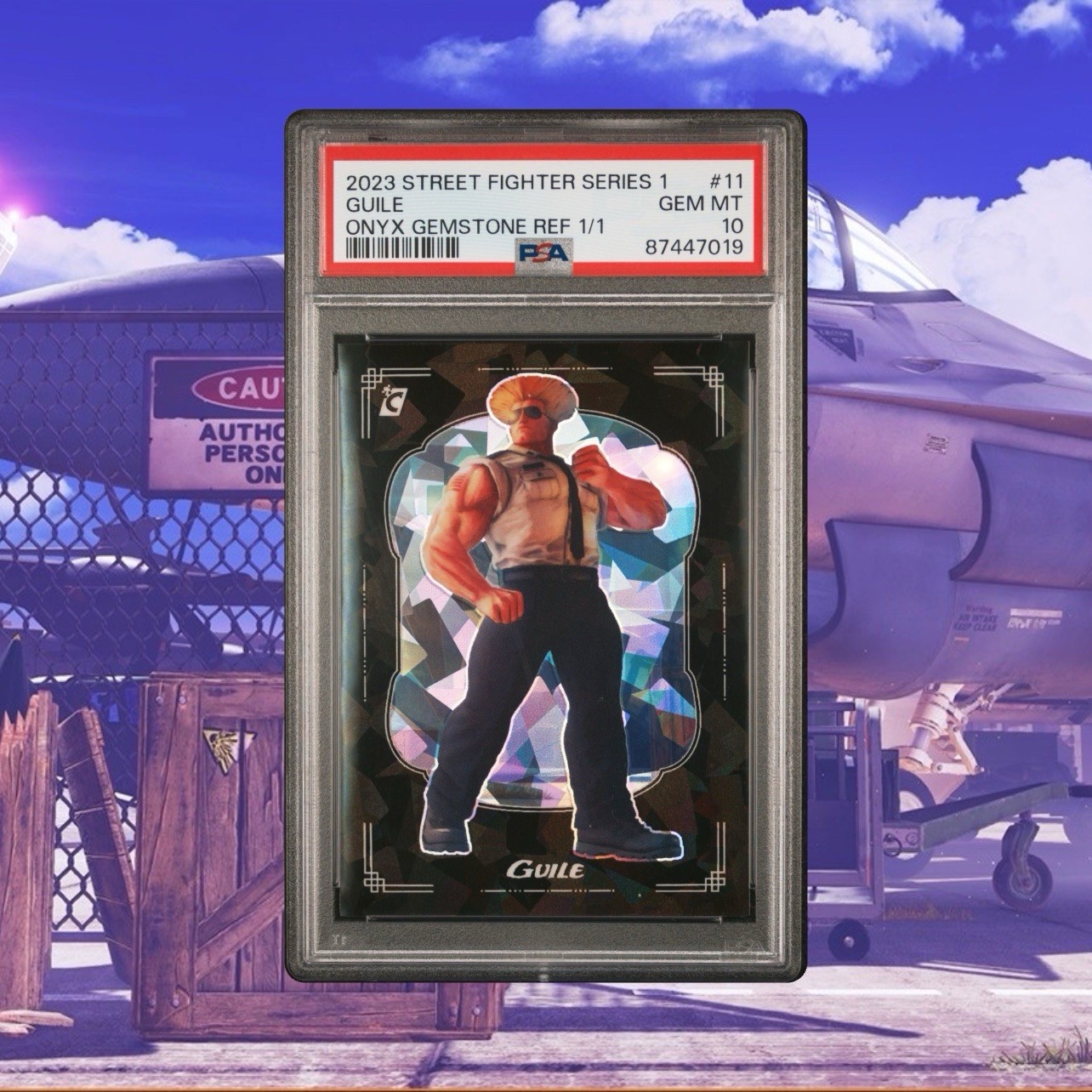 2023 Street Fighter Series 1 Guile #11 Onyx Gemstone Ref 1/1 PSA 10 Cody Rhodes 2023 Street Fighter Series 1 Guile #11 Onyx Gemstone Ref 1/1 PSA 10 Cody Rhodes
