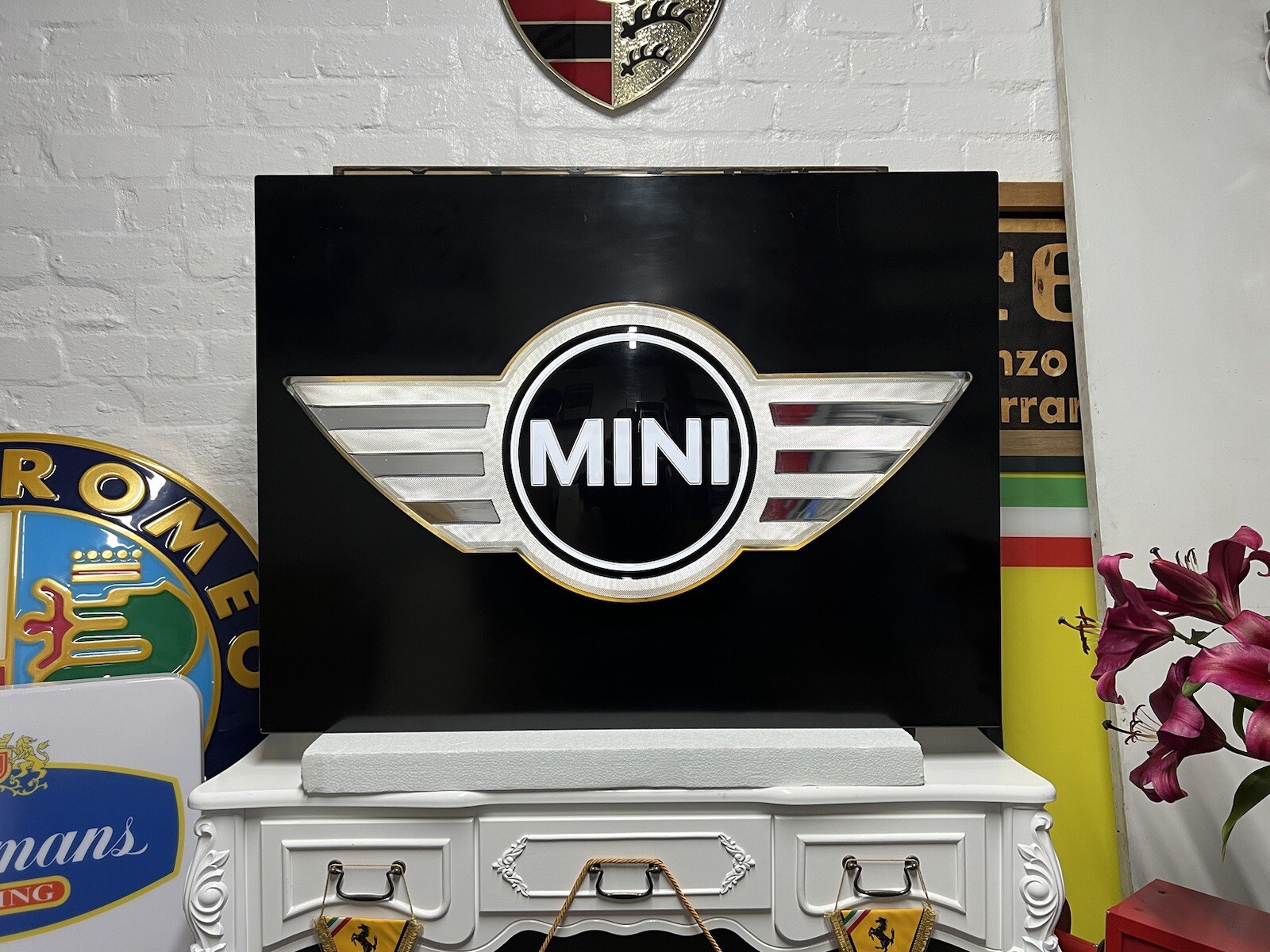 RARE 2000’s MINI ILLUMINATED DEALERSHIP SHOWROOM GARAGE SIGN - JCW MINI COOPER S