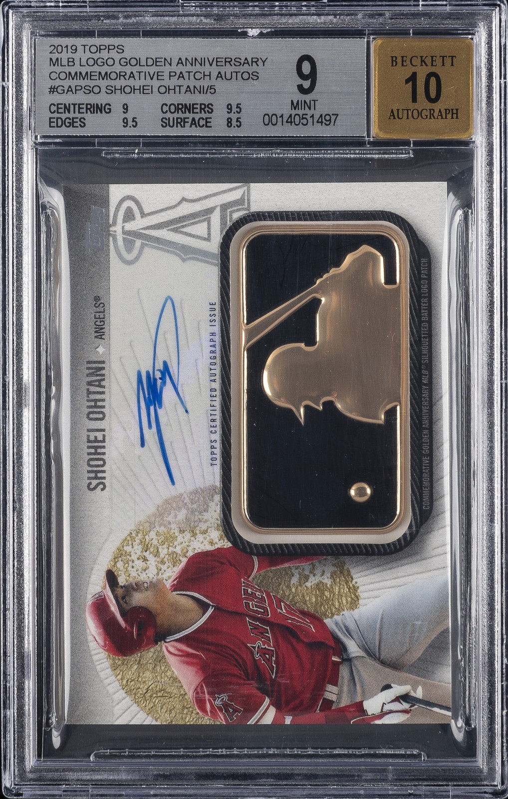 2019 TOPPS MLB LOGO GOLDEN ANV COMM PATCH AUTOS SHOHEI OHTANI BGS 9 2019 TOPPS MLB LOGO GOLDEN ANV COMM PATCH AUTOS SHOHEI OHTANI BGS 9