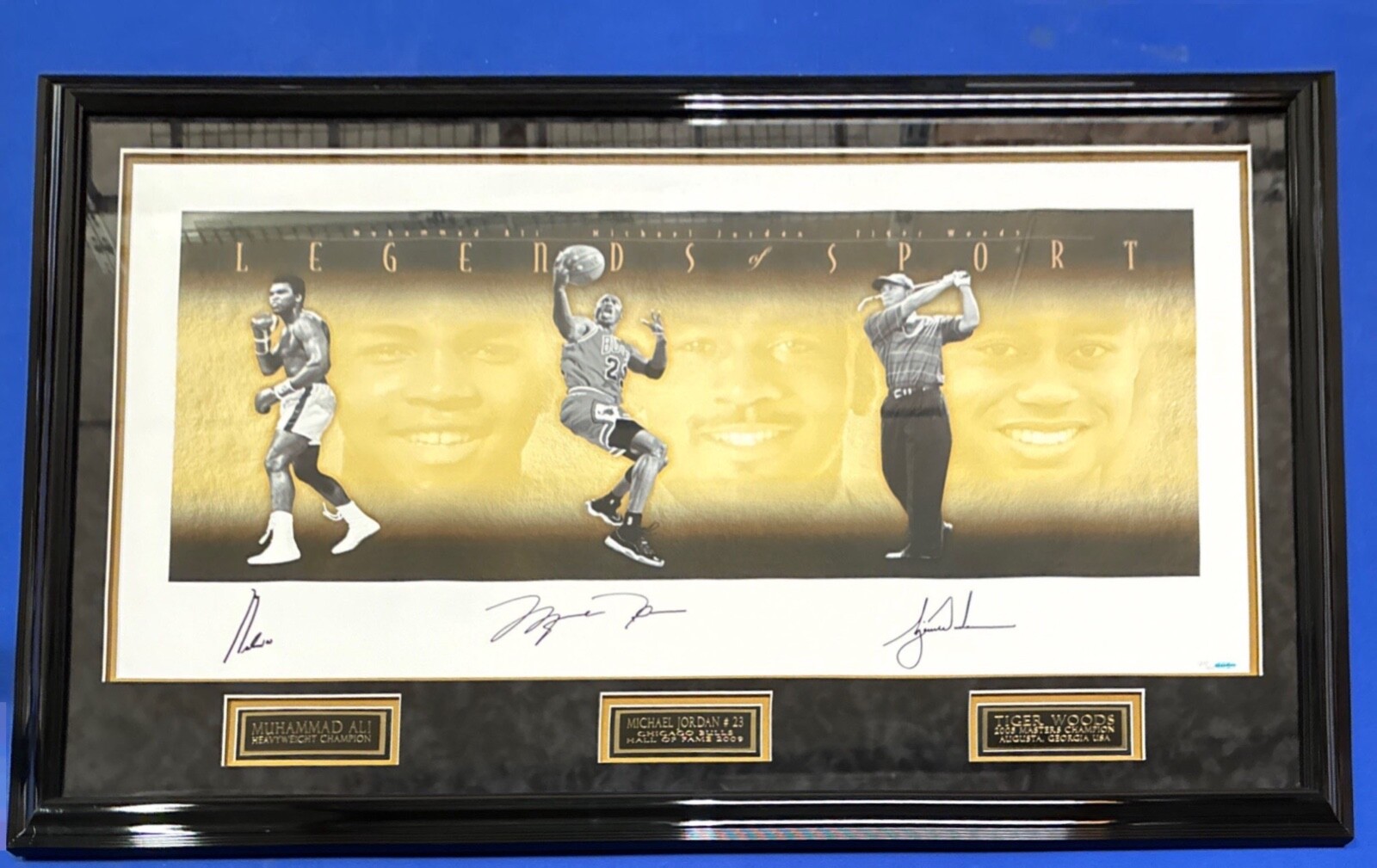 Michael Jordan, Muhammad Ali, Tiger Woods Signed 49x25 UDA /1500 Custom Framed Michael Jordan, Muhammad Ali, Tiger Woods Signed 49x25 UDA /1500 Custom Framed
