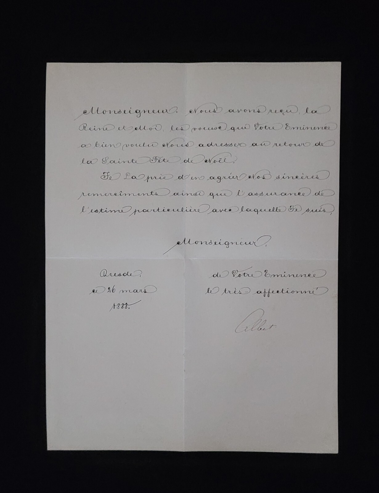 1883 King of Saxony Germany Albert I Signed Royal Letter Document German Royalty 1883 King of Saxony Germany Albert I Signed Royal Letter Document German Royalty
