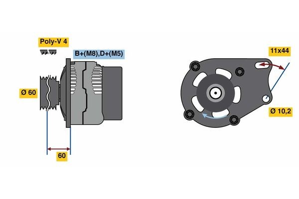 Alternator bosch for Fiat Doblo 1.2 0 986 039 471 Alternator bosch for Fiat Doblo 1.2 0 986 039 471