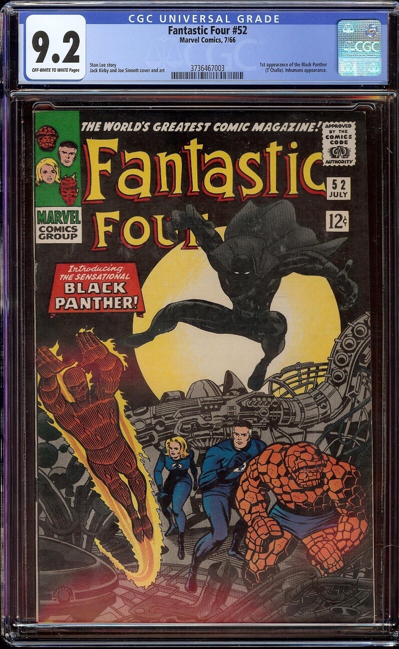 Fantastic Four # 52 CGC 9.2 OW/W (Marvel, 1966) 1st appearance Black Panther Fantastic Four # 52 CGC 9.2 OW/W (Marvel, 1966) 1st appearance Black Panther