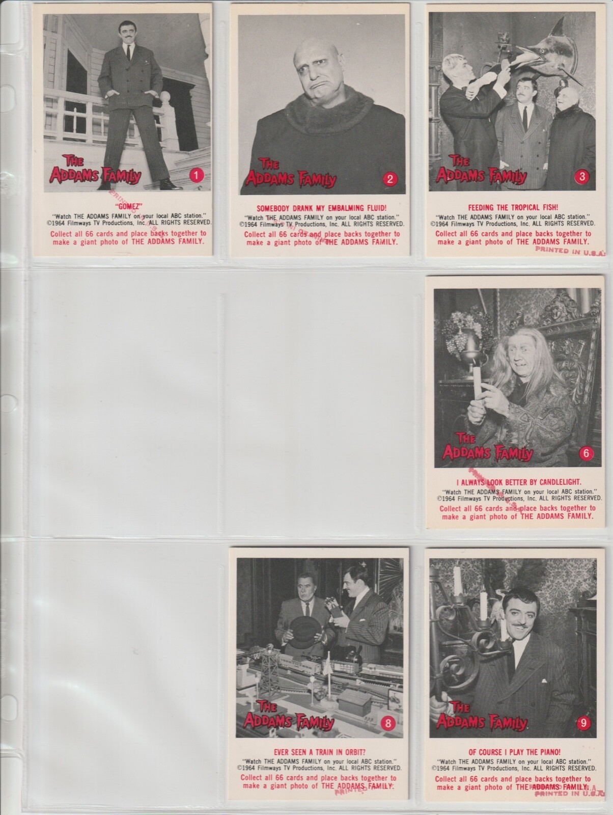 Donruss 1964 THE ADDAMS FAMILY Canadian/Red Lot