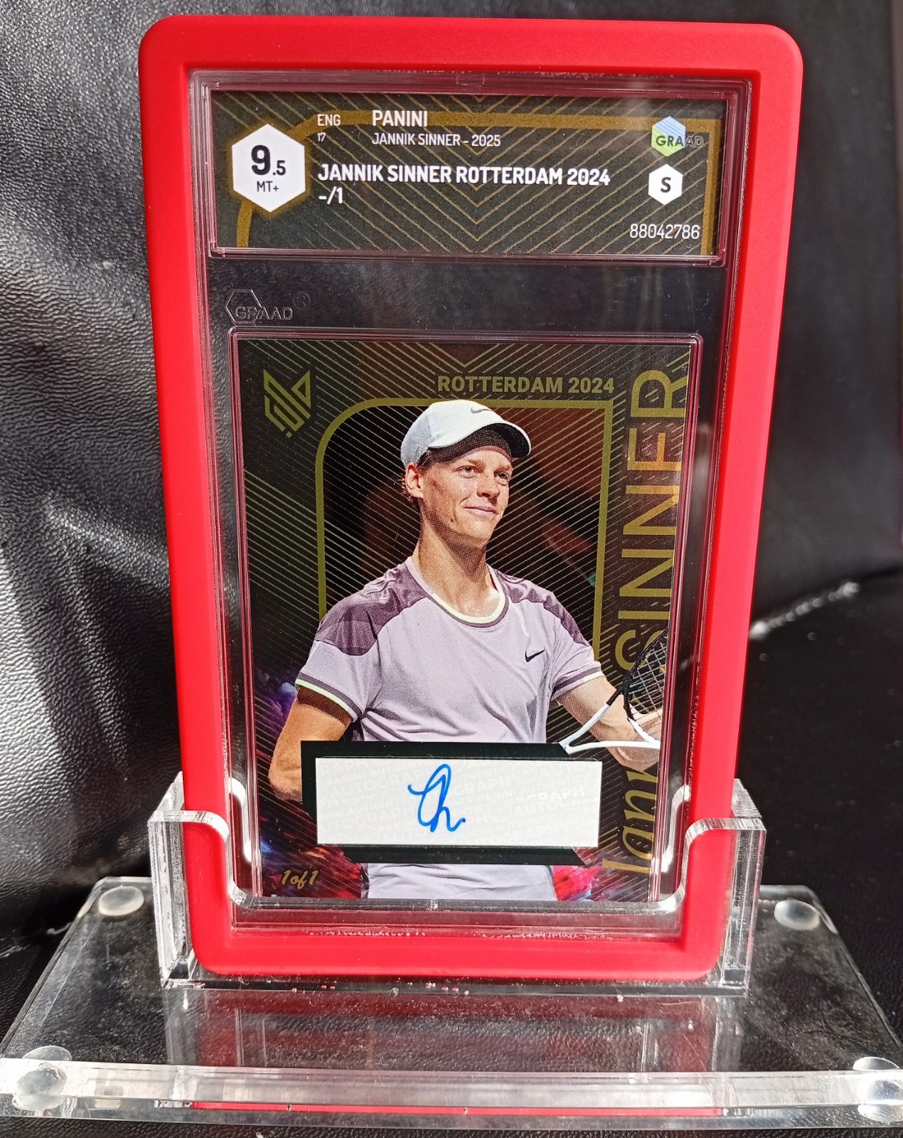 JANNIK SINNER Real 1/1 Panini AUTO Card 2025 Autograph ONE OF 1 Signed GRADE 9.5 JANNIK SINNER Real 1/1 Panini AUTO Card 2025 Autograph ONE OF 1 Signed GRADE 9.5