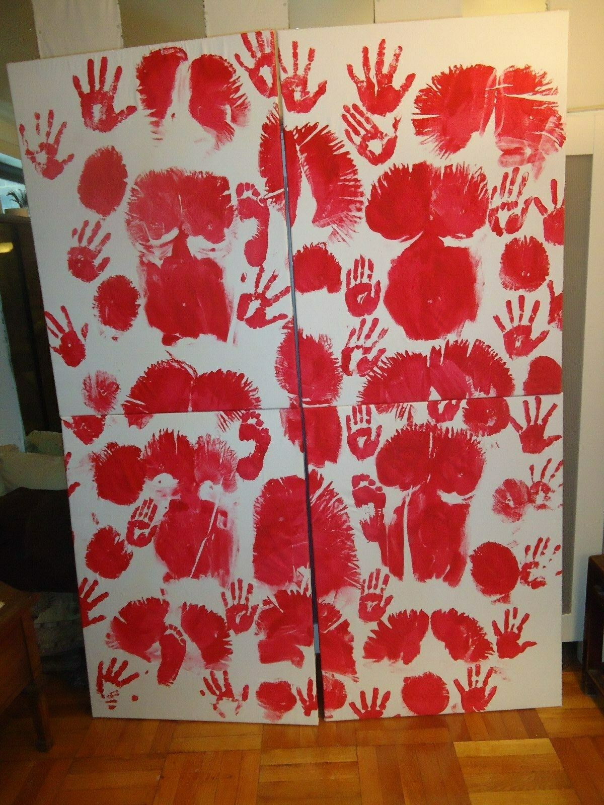 RED # 3, #4, #5 & # 6 '' 30'' X 40'' CANVAS PAINTINGS BY COMIC ARTIST JAMES CHEN RED # 3, #4, #5 & # 6 '' 30'' X 40'' CANVAS PAINTINGS BY COMIC ARTIST JAMES CHEN
