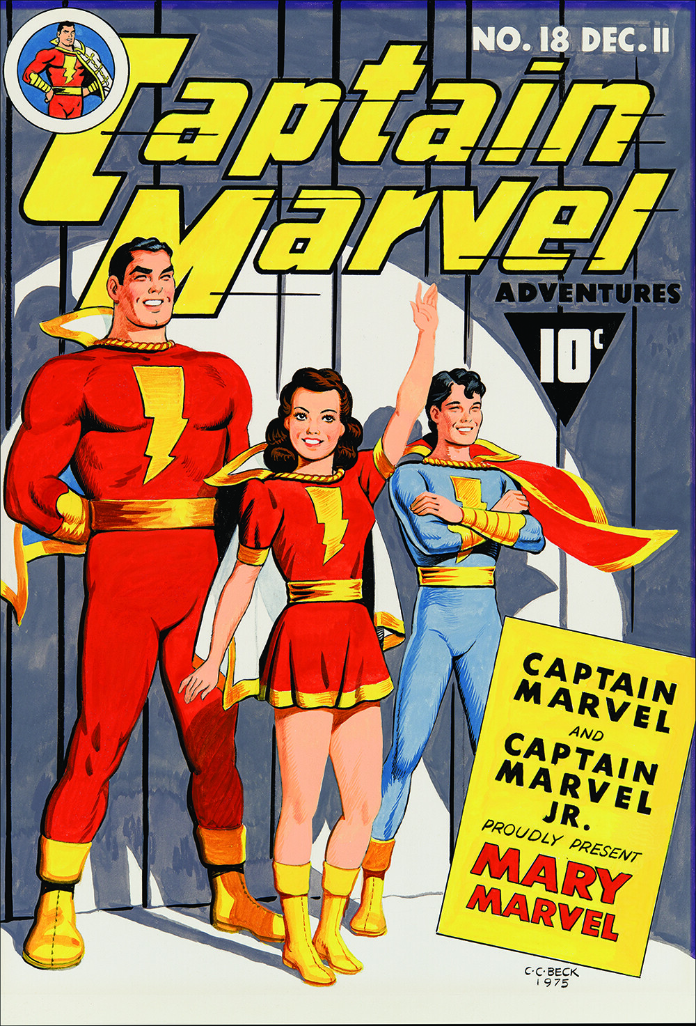 Captain Marvel Adventures #18 Cover Recreation by C.C. Beck First Mary Marvel Captain Marvel Adventures #18 Cover Recreation by C.C. Beck First Mary Marvel