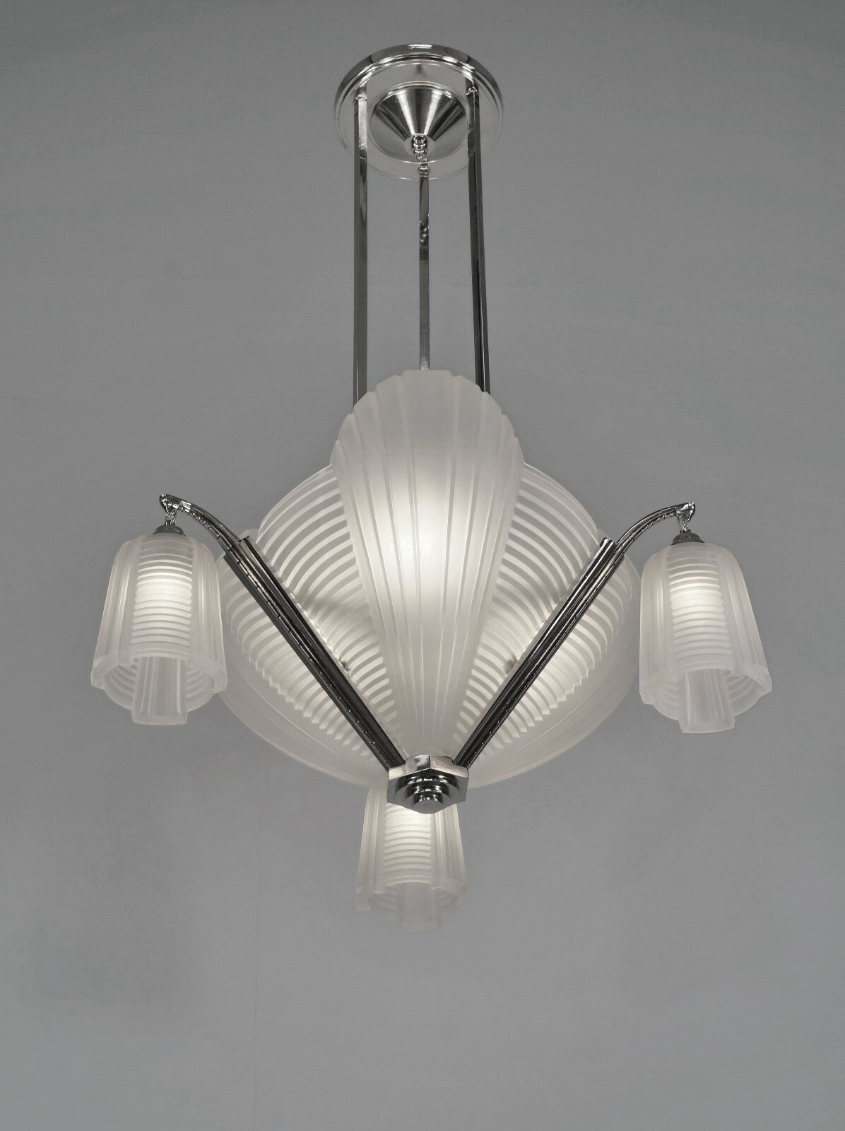 H. PETITOT : FRENCH 1930 ART DECO CHANDELIER cleopatra ....... Muller freres H. PETITOT : FRENCH 1930 ART DECO CHANDELIER cleopatra ....... Muller freres