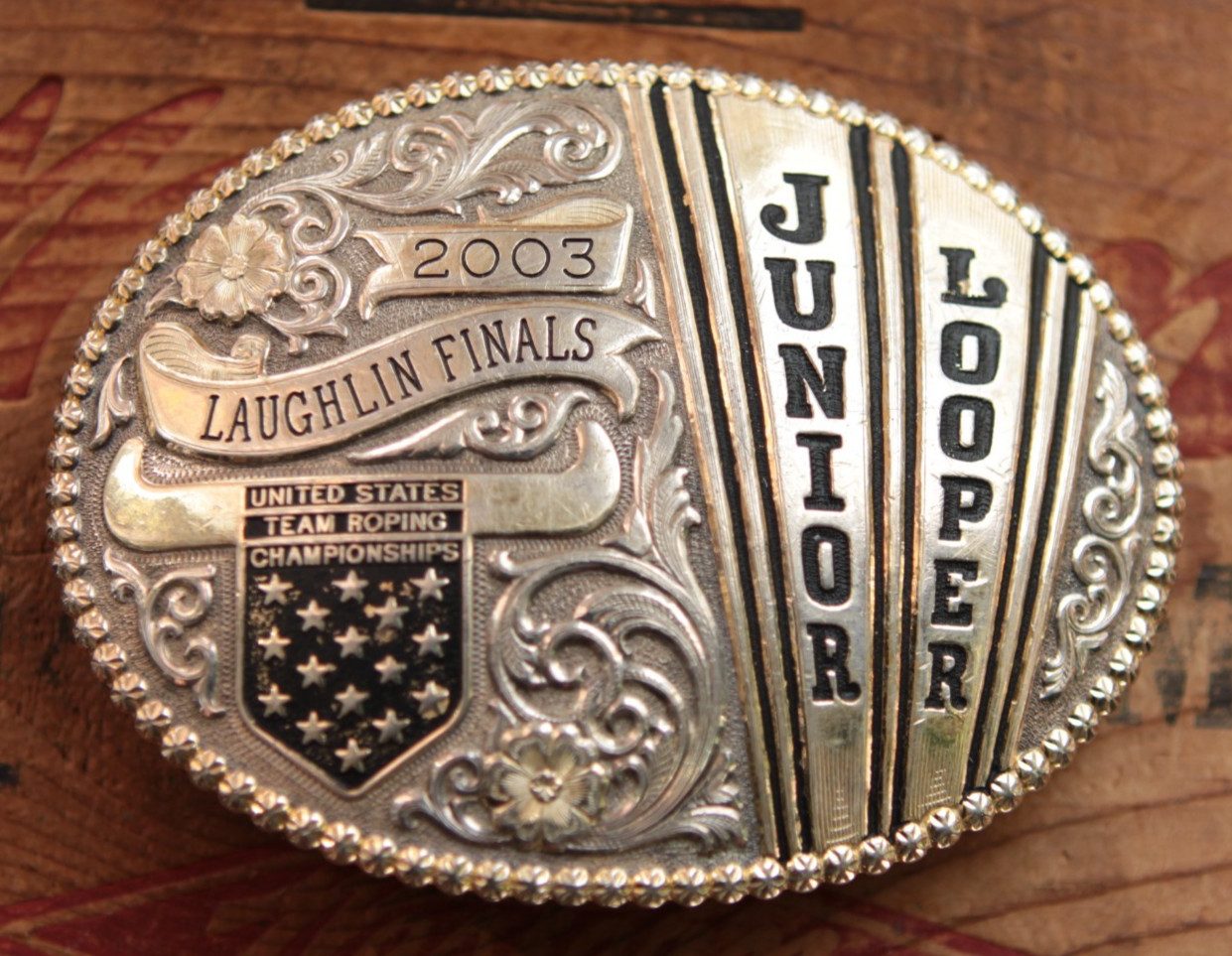 Gist Solid Bronze USTRC Junior Looper Western Trophy Cowboy Belt Buckle
