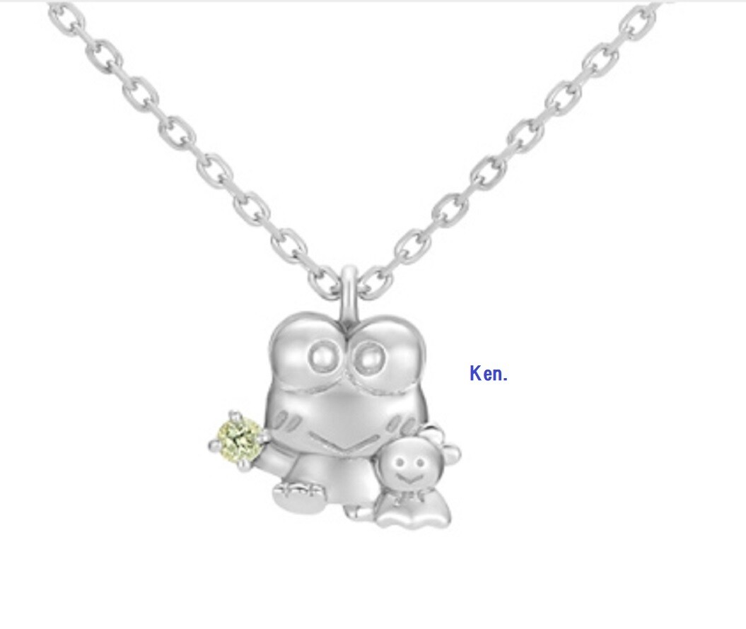 U-TREASURE Kerokerokeroppi Sanrio Necklace platinum Japan Gift New Pendant F/S U-TREASURE Kerokerokeroppi Sanrio Necklace platinum Japan Gift New Pendant F/S